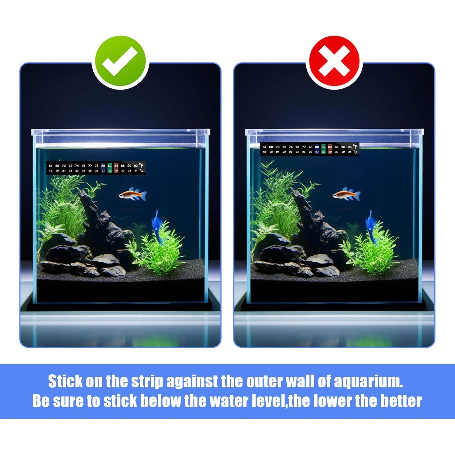 Tiras de Termómetro para Acuario AQUANEAT 6 Pcs 18x13 cm