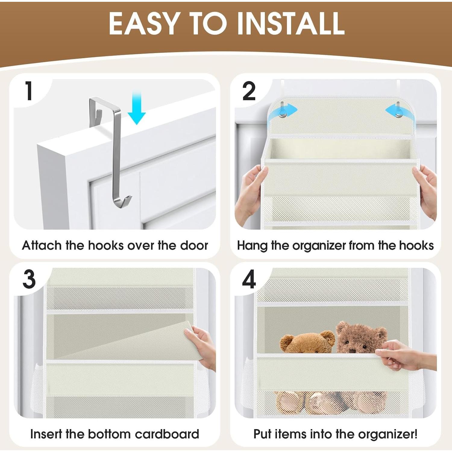 Organizador Colgante de Puerta SpaceHacks 2 Paquete Beige 18kg