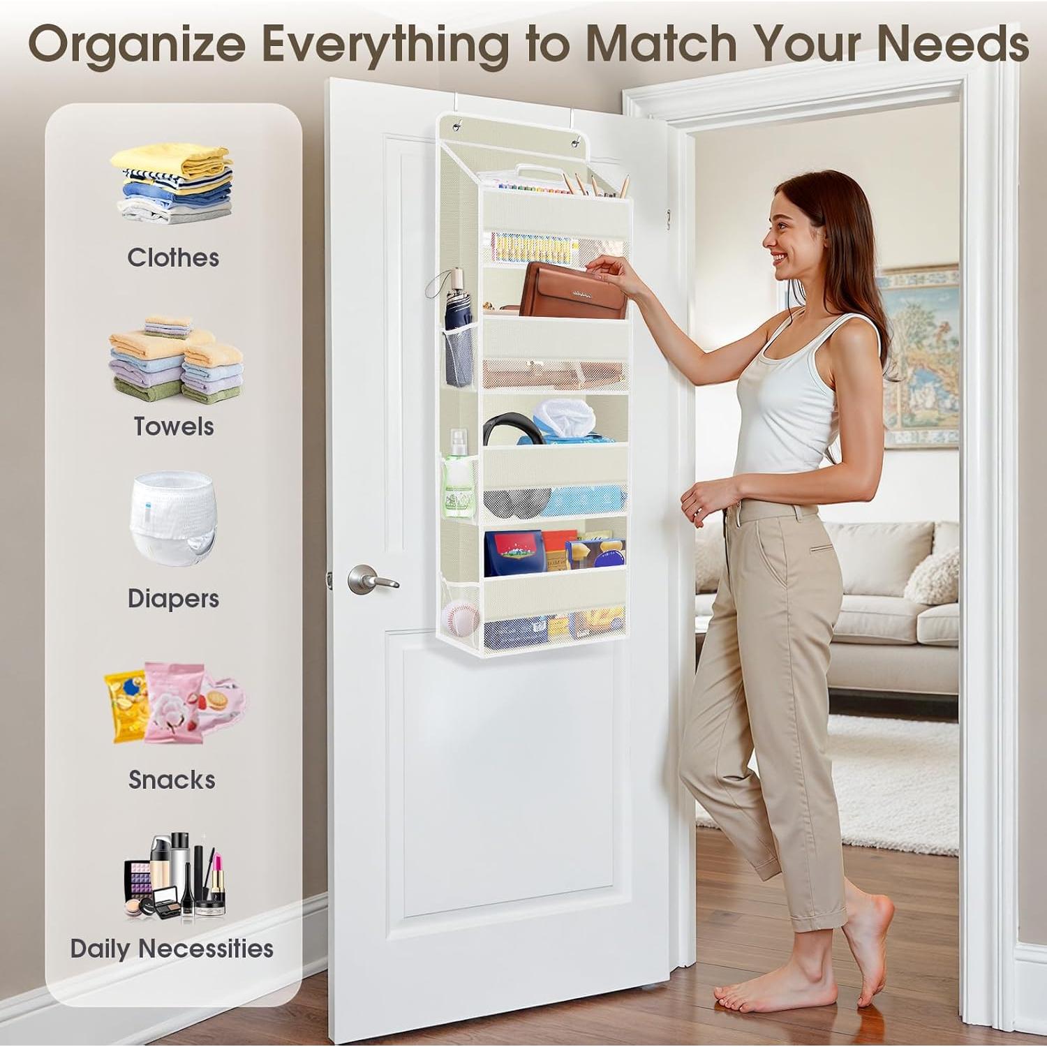 Organizador Colgante de Puerta SpaceHacks 2 Paquete Beige 18kg