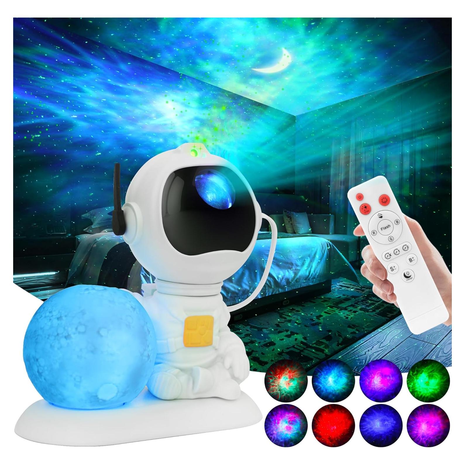 Proyector Galáctico KIMHY Astronauta 8 Colores Luz Nocturna