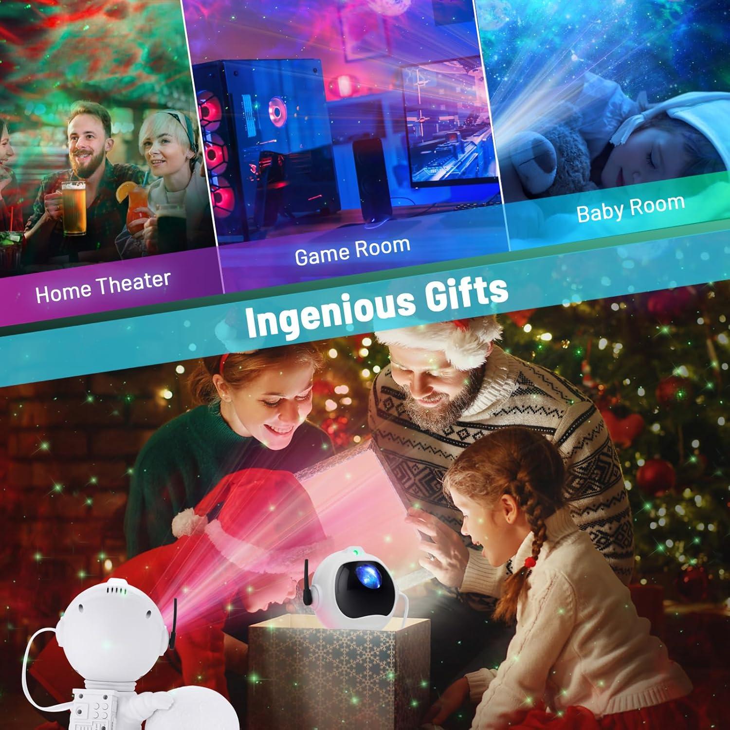 Proyector Galáctico KIMHY Astronauta 8 Colores Luz Nocturna