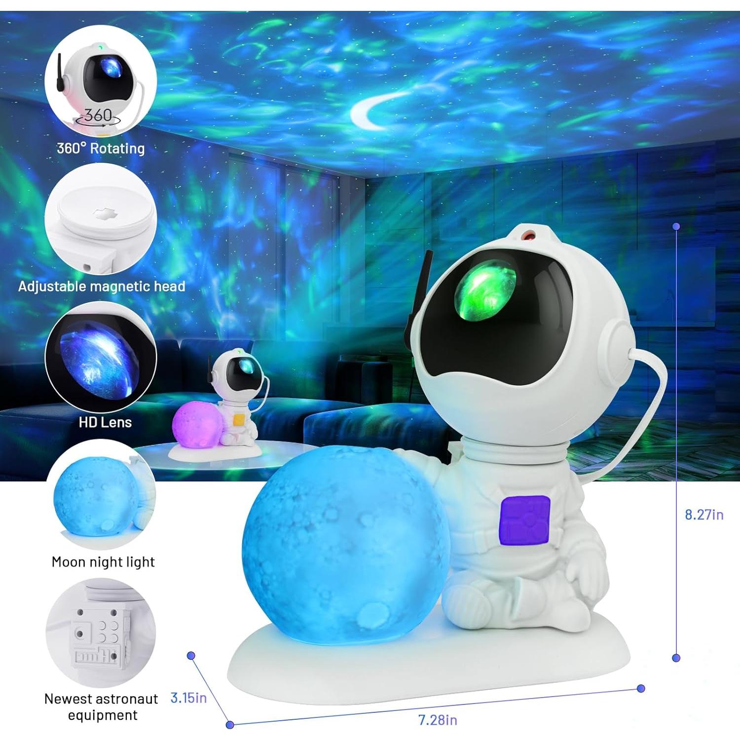 Proyector Galáctico KIMHY Astronauta 8 Colores Luz Nocturna