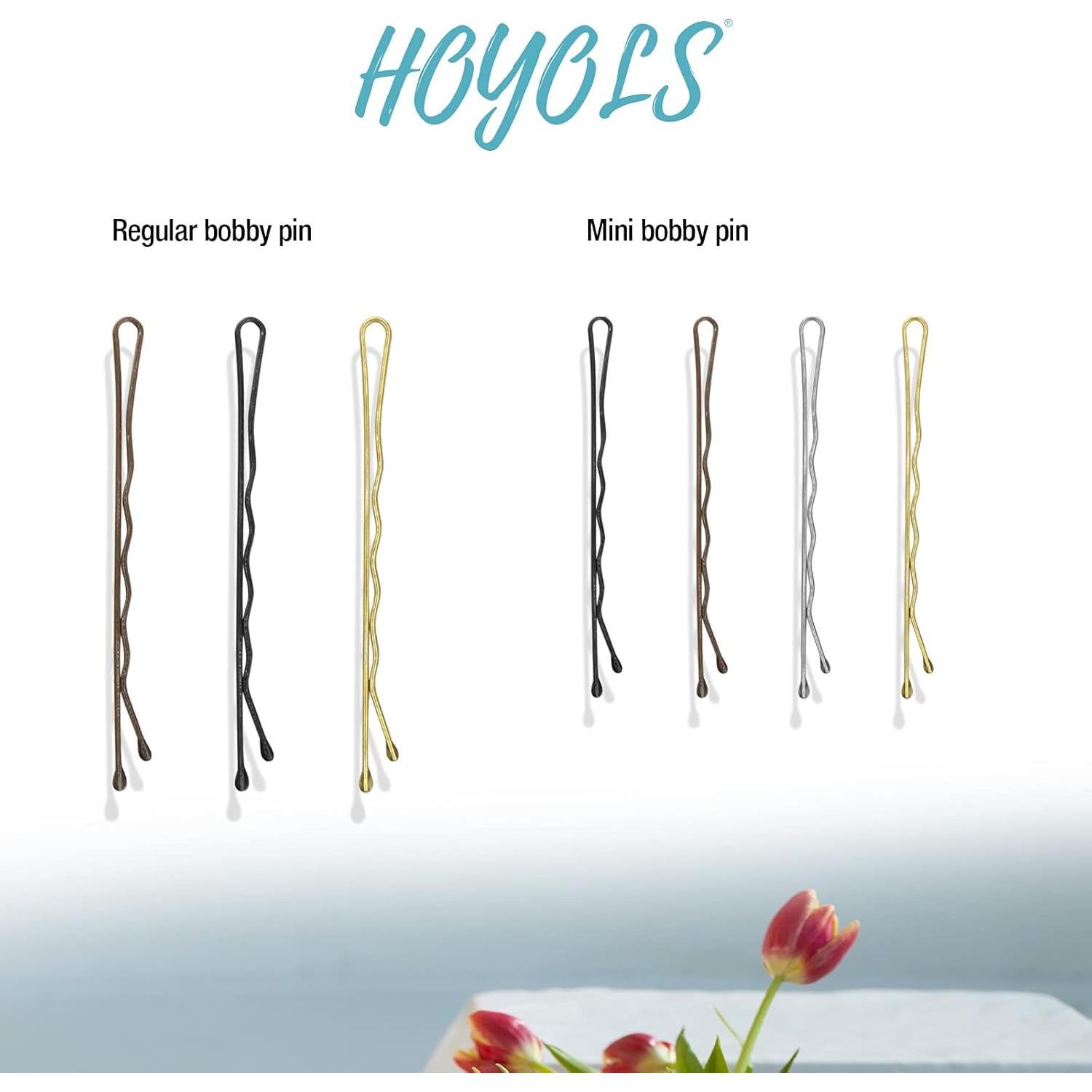 Pinzas Bobby HOYOLS Premium Negras 5 cm - 100 Unidades