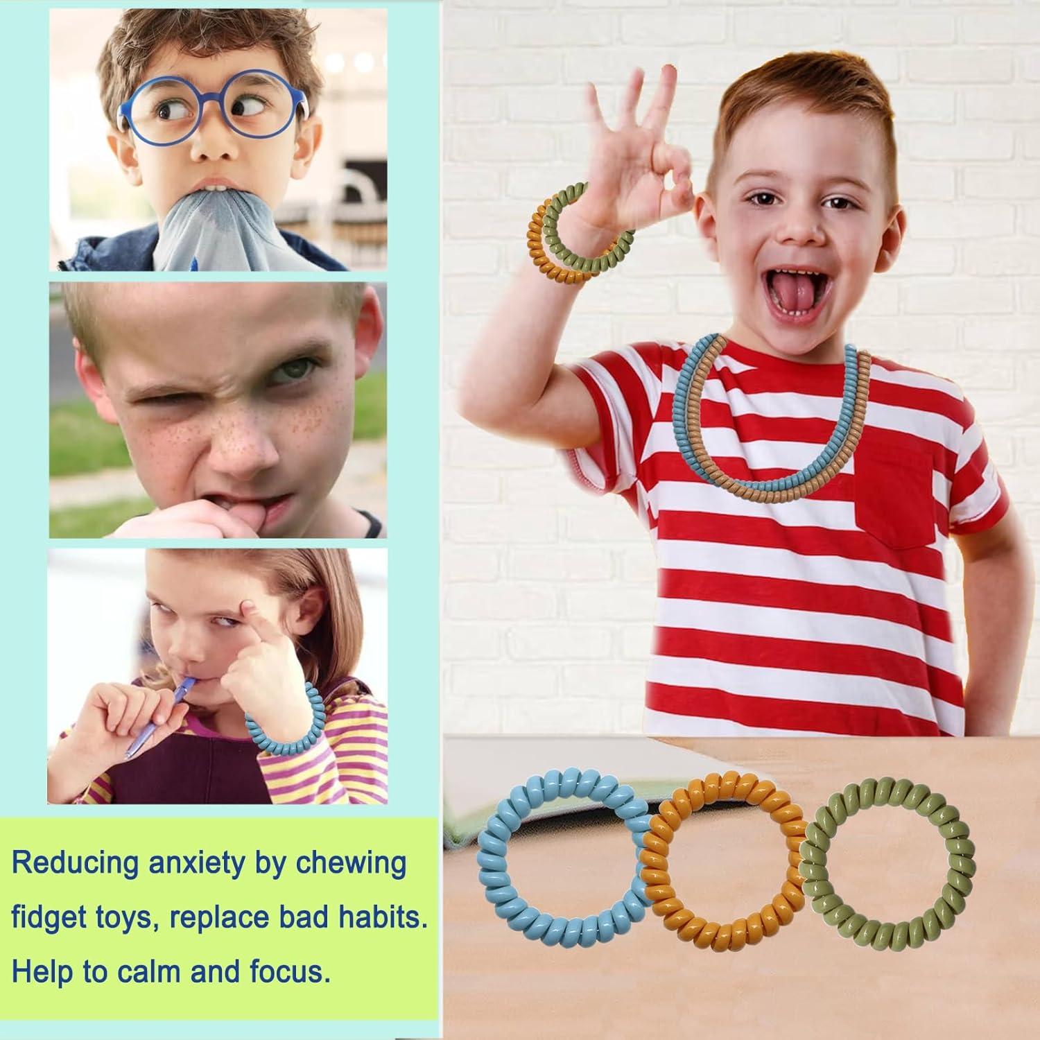 Collar Masticable Sensorial Olugu 12 Piezas Antiestrés Niños