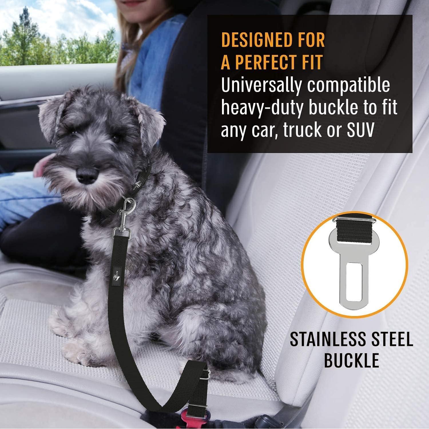 Cinturón de Seguridad para Perros Active Pets Ajustable Negro