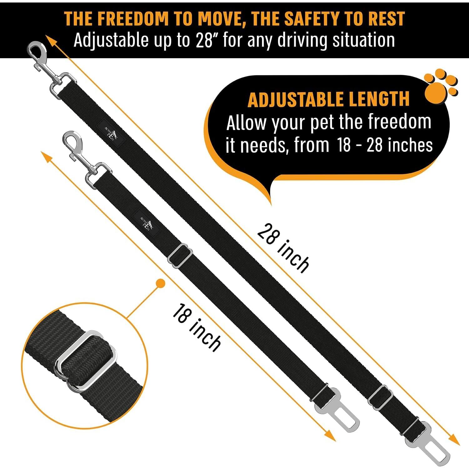 Cinturón de Seguridad para Perros Active Pets Ajustable Negro