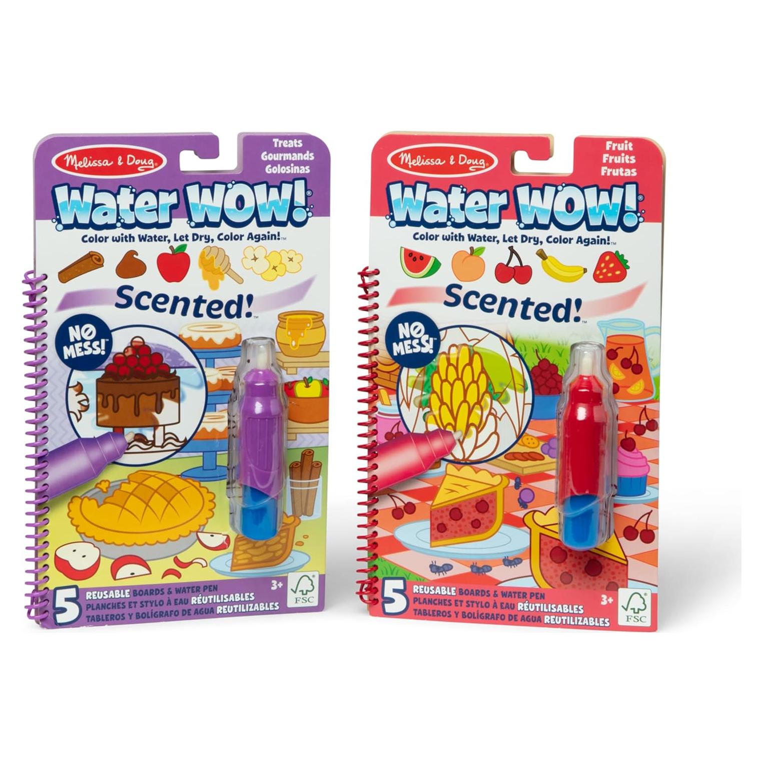 Melissa & Doug Water WOW! 2-Pack Pintura con Agua Frutas y Golosinas