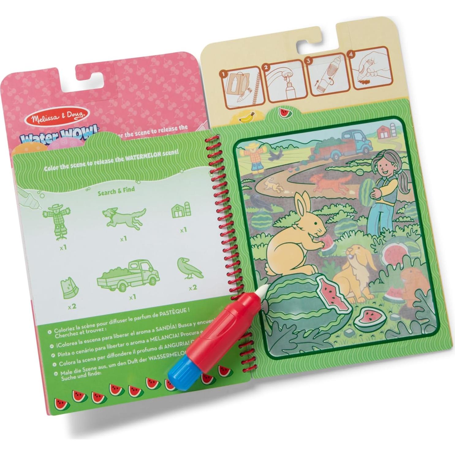 Melissa & Doug Water WOW! 2-Pack Pintura con Agua Frutas y Golosinas