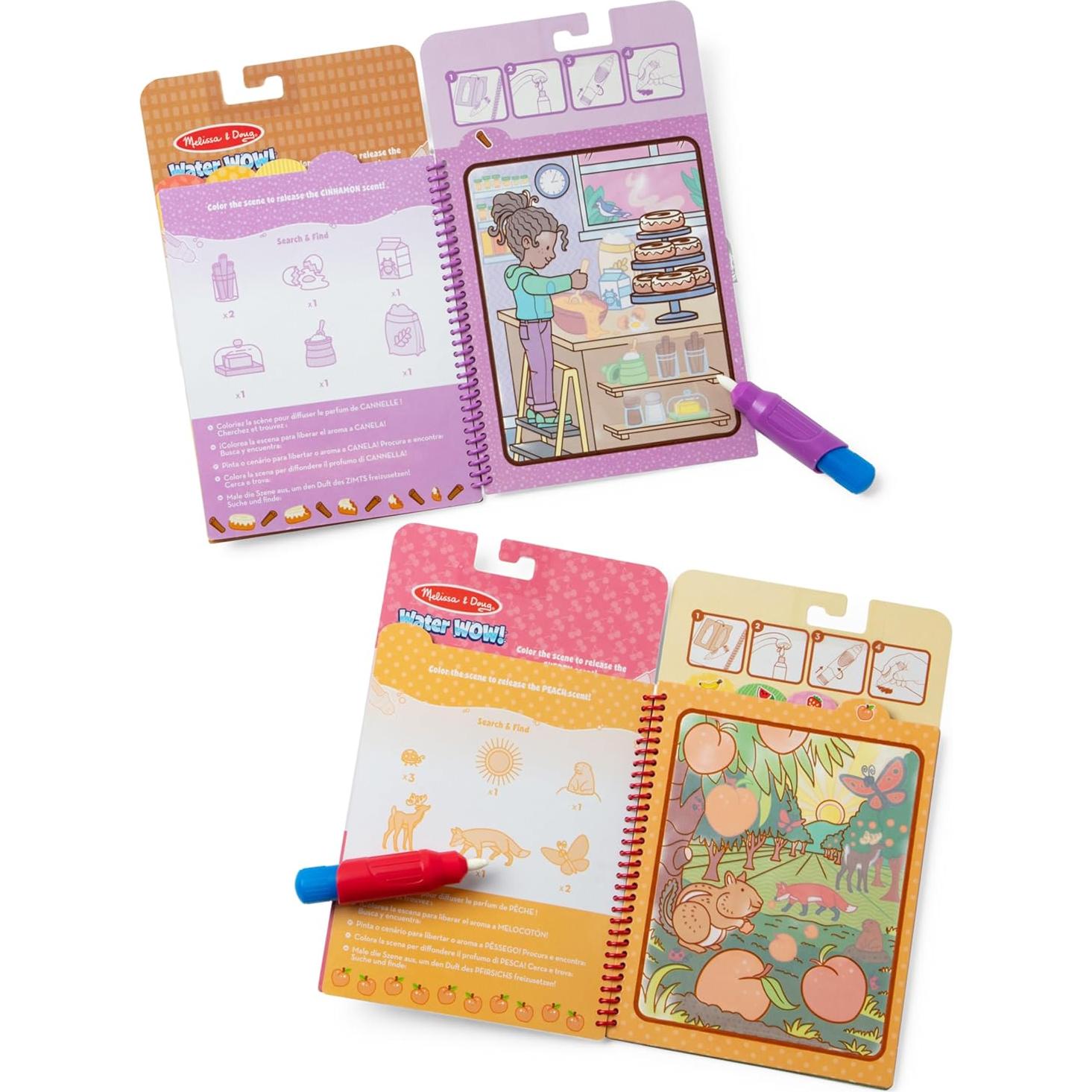 Melissa & Doug Water WOW! 2-Pack Pintura con Agua Frutas y Golosinas