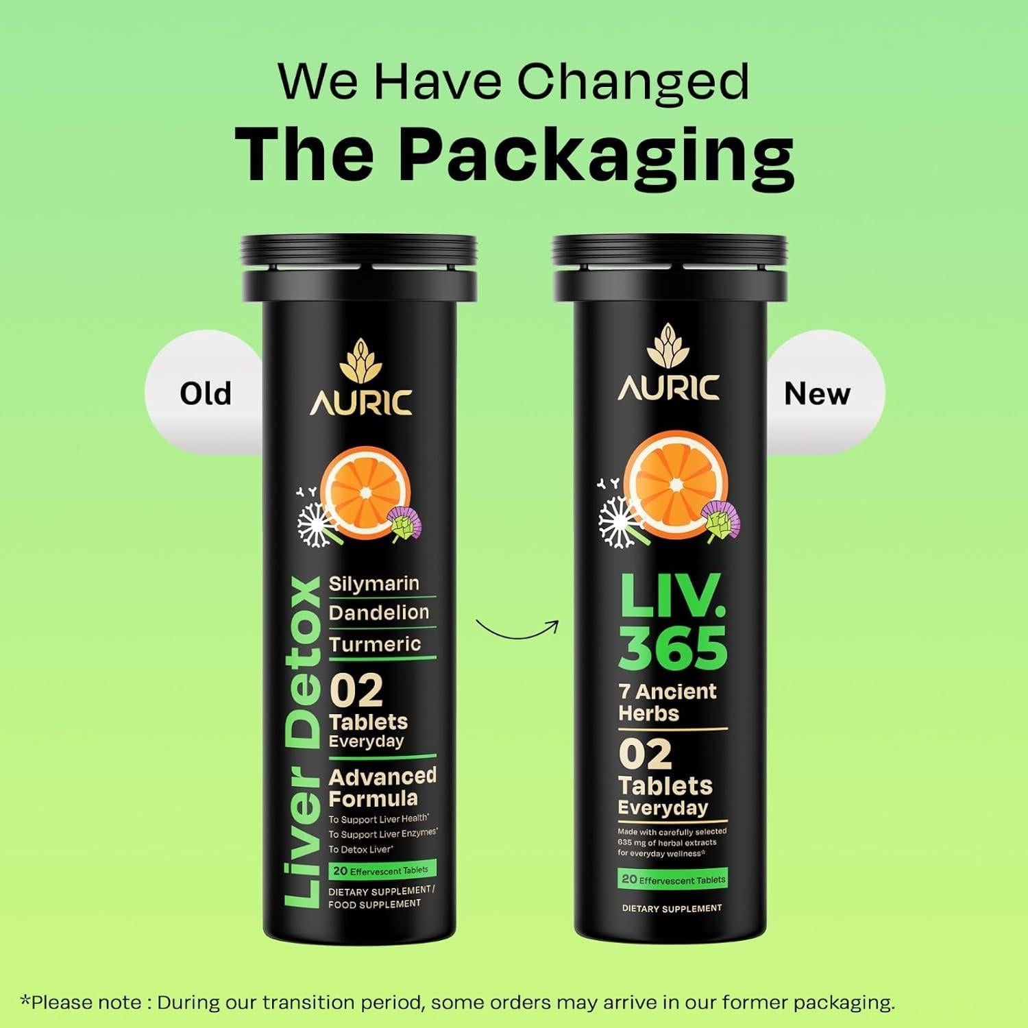 Suplemento Hepático Herbal Auric | Cardo Mariano, Cúrcuma, Ajo | 20 Tabletas