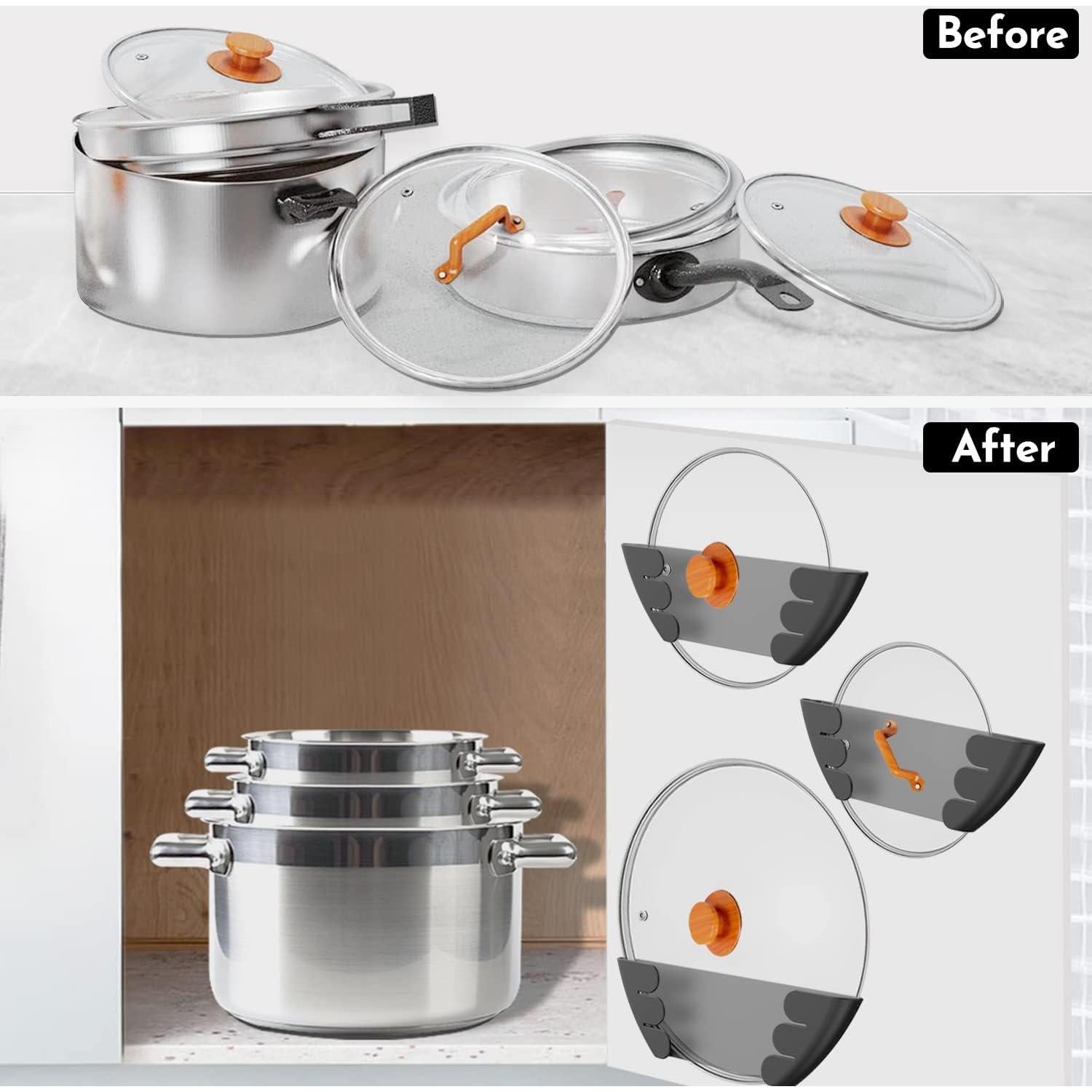 Organizador de Tapas de Olla Niceyos 3 Pack Negro Universal