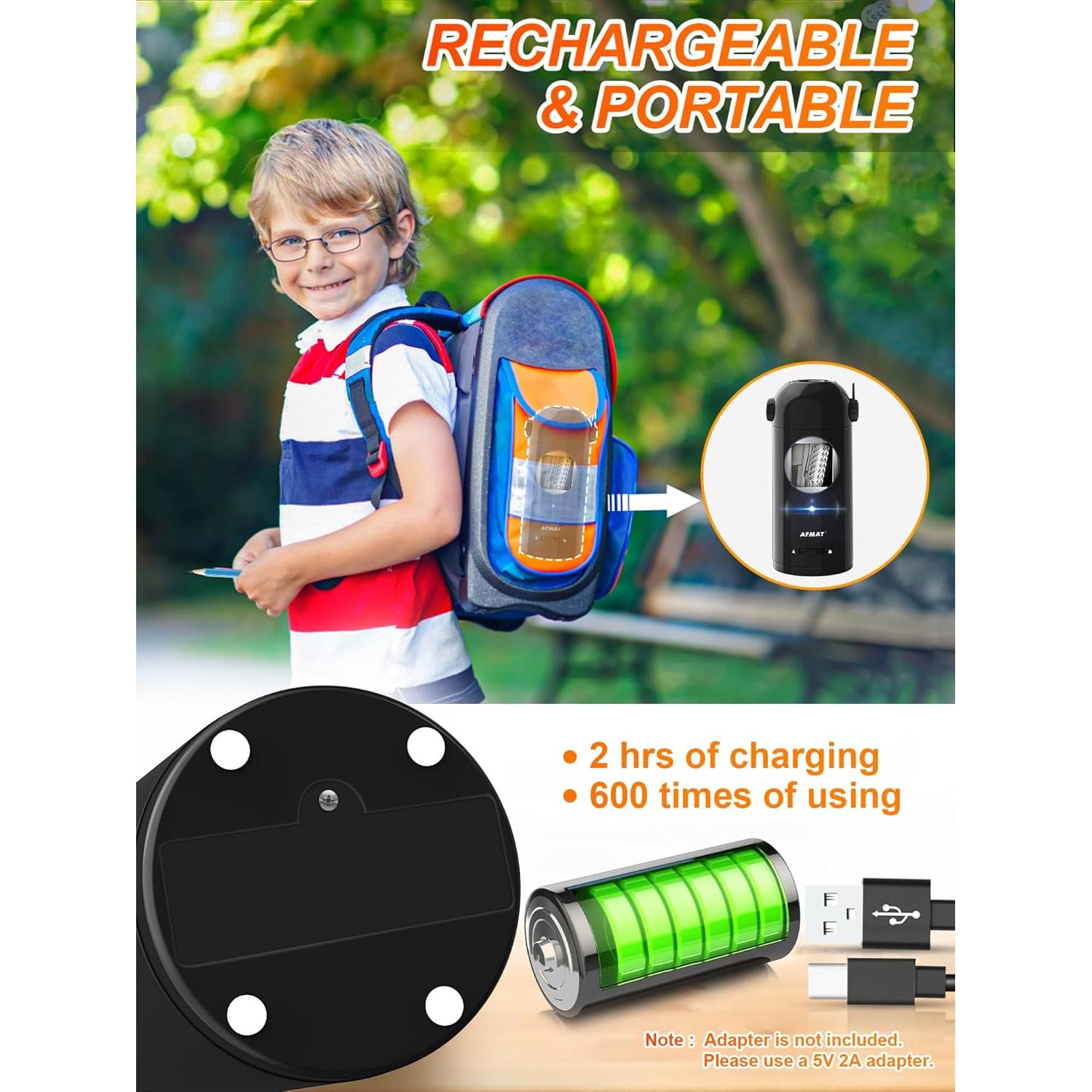 Sacapuntas Eléctrico AFMAT PSX5BK para Lápices 7-11.5mm