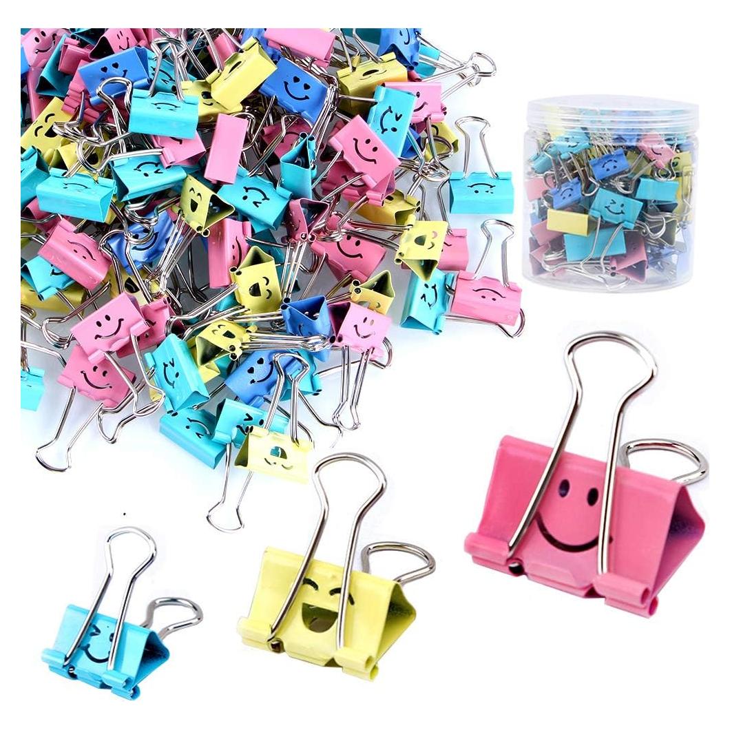 64 Clips de Binder Limque de Colores Variados para Oficina