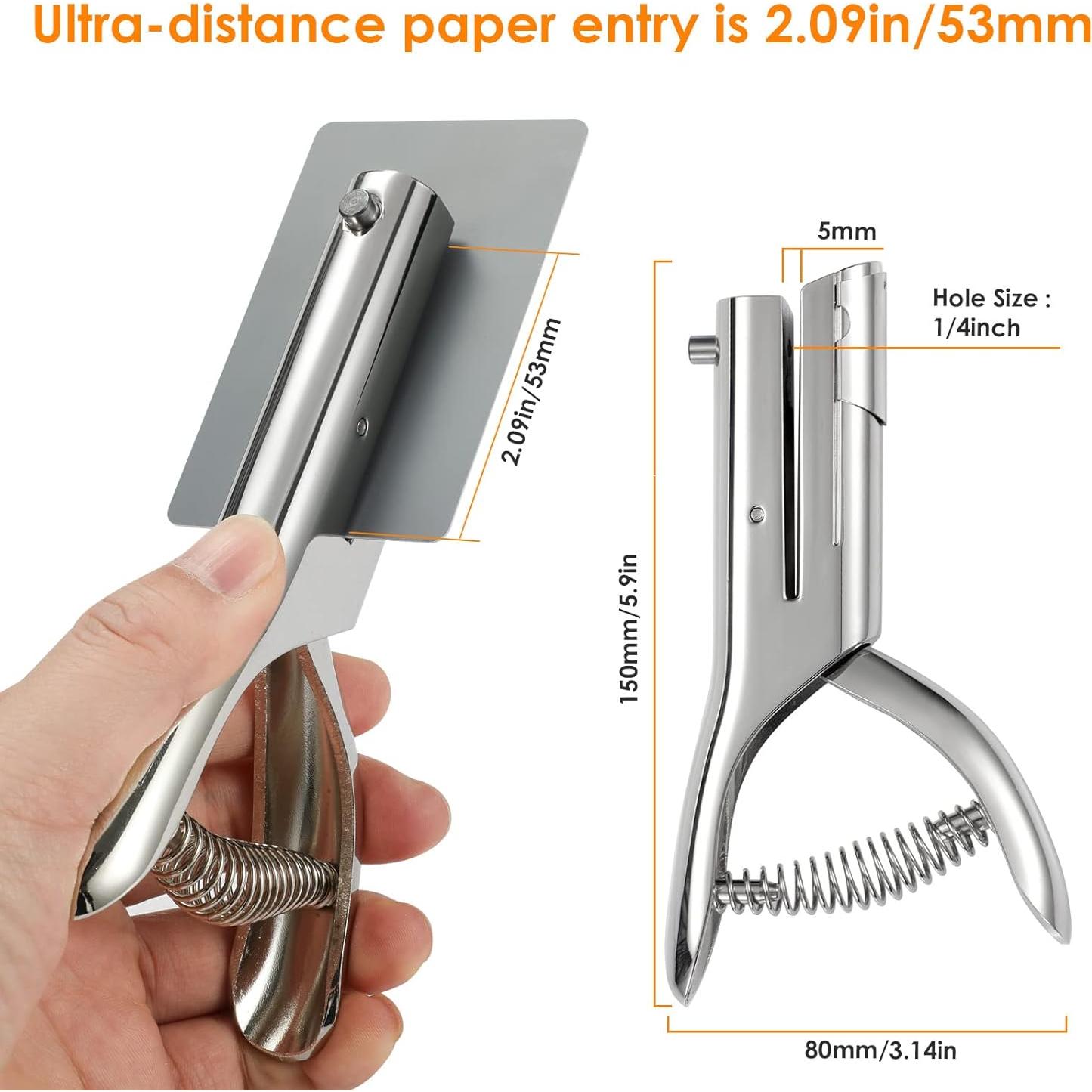 Perforadora de Papel Rikolto 1 Agujero 6mm Portátil Plata