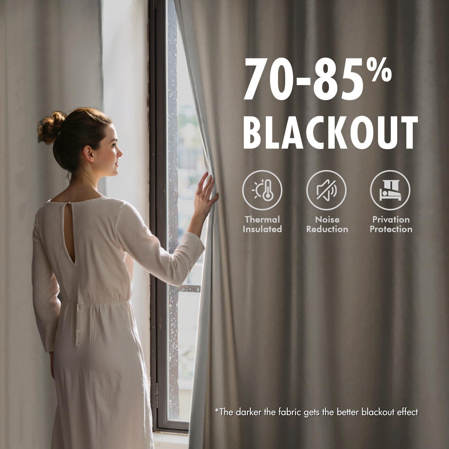 Cortinas de Terciopelo Beige MIULEE 102 x 160 cm, Juego de 2