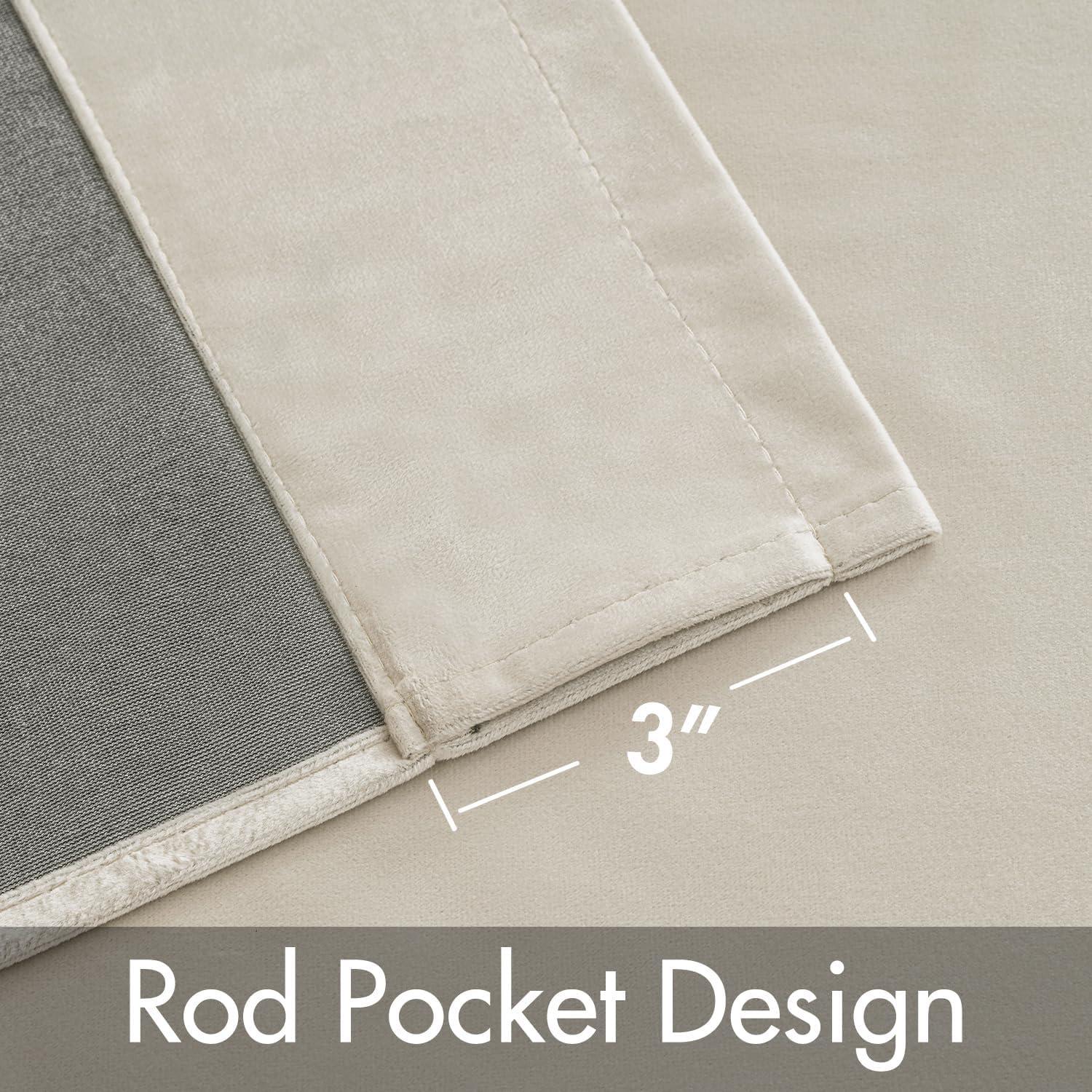 Cortinas de Terciopelo Beige MIULEE 102 x 160 cm, Juego de 2