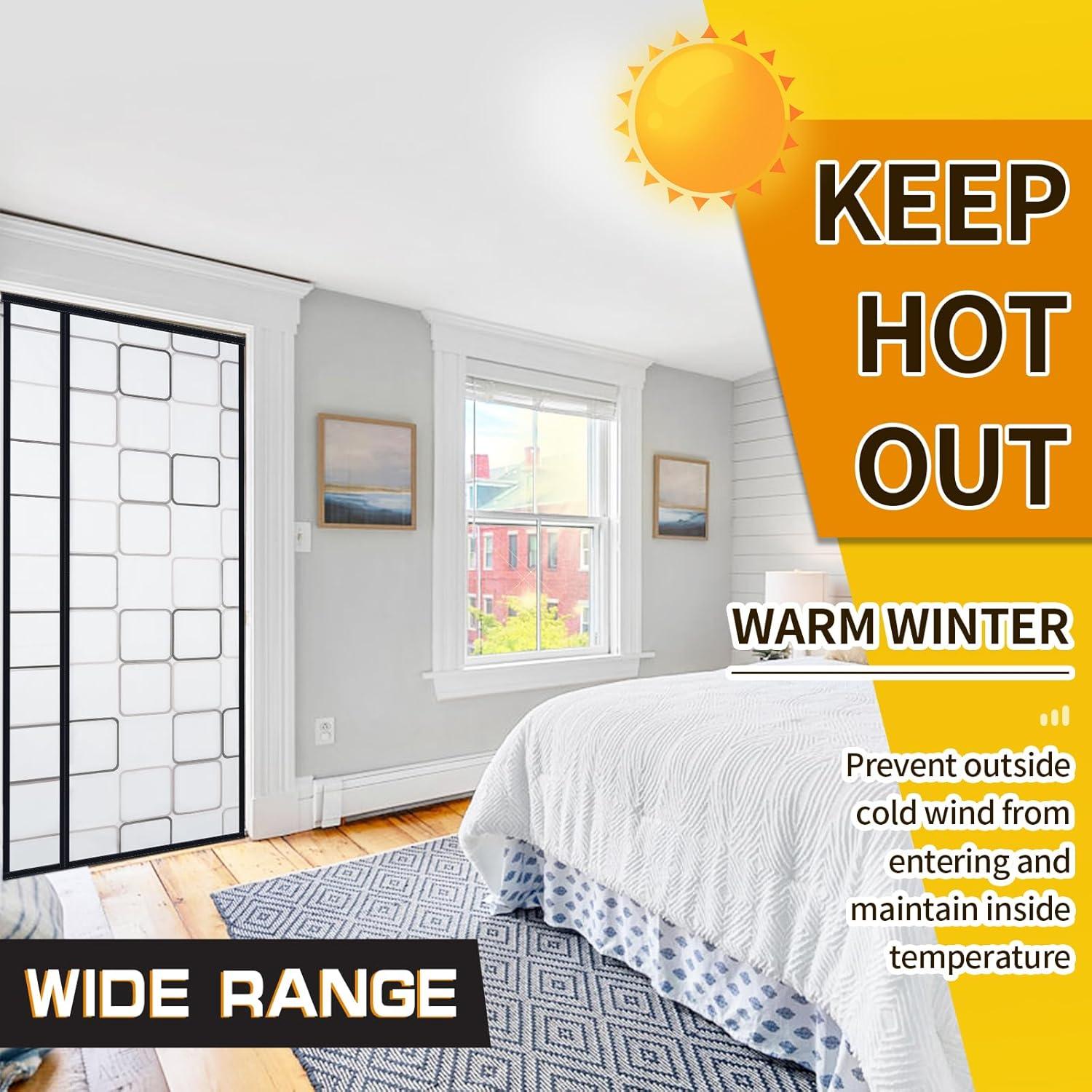 Cortina de Puerta Aislante Magnética Veanusiver 90x206 cm Gris