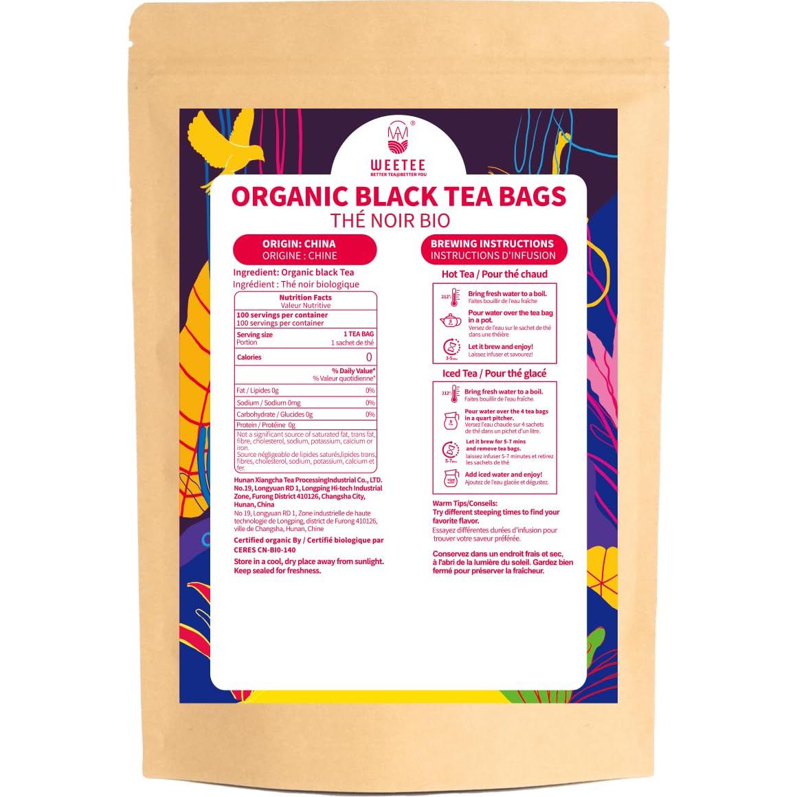 Té Negro Orgánico WT WEETEE 100 Bolsitas Antioxidante