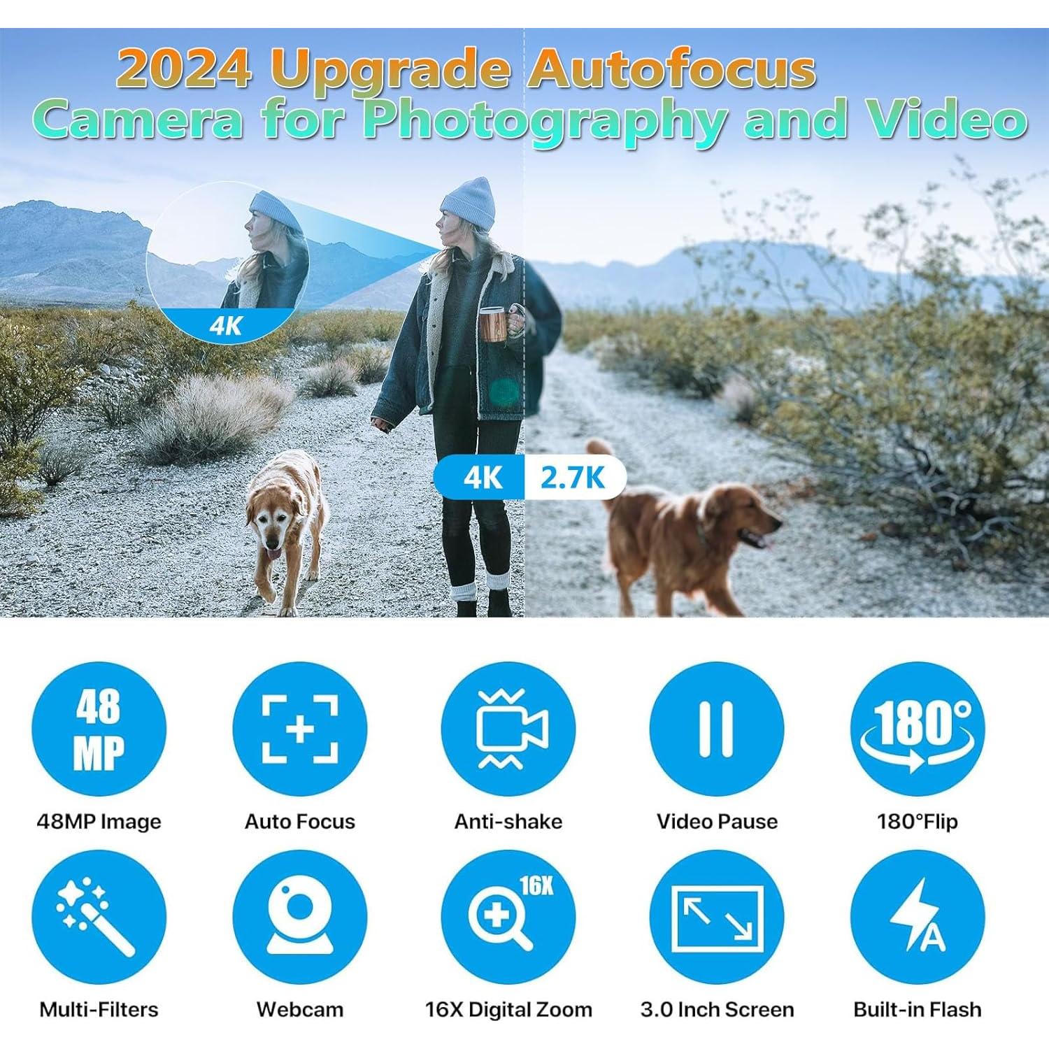 Cámara Digital 4K Lierhyt CDR10 48MP Compacta con WiFi