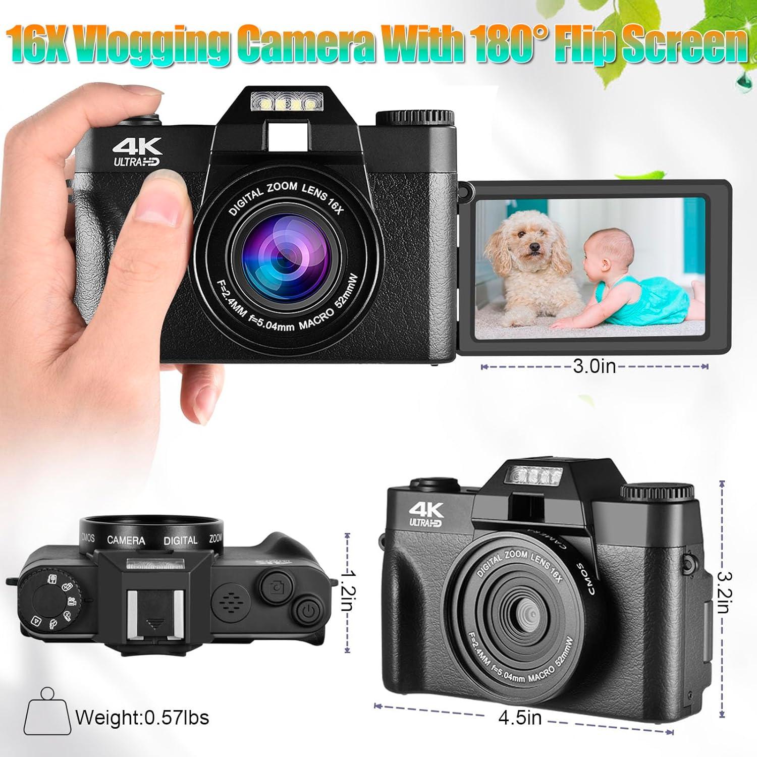 Cámara Digital 4K Lierhyt CDR10 48MP Compacta con WiFi