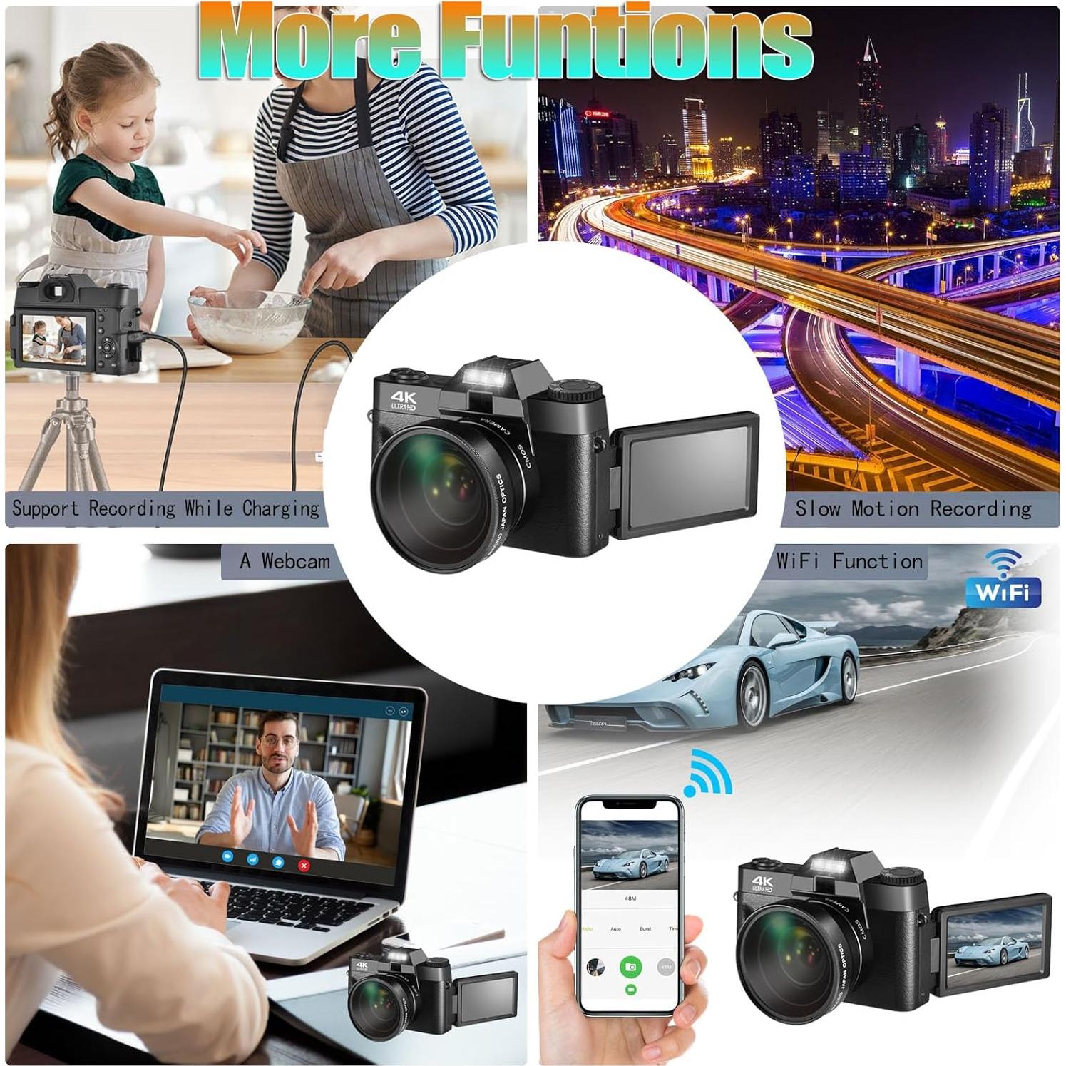 Cámara Digital 4K Lierhyt CDR10 48MP Compacta con WiFi