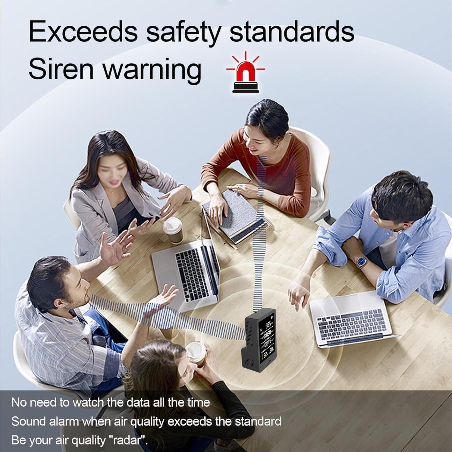 Monitor de Calidad del Aire PinoTec AK3 5 en 1 CO2 HCHO TVOC