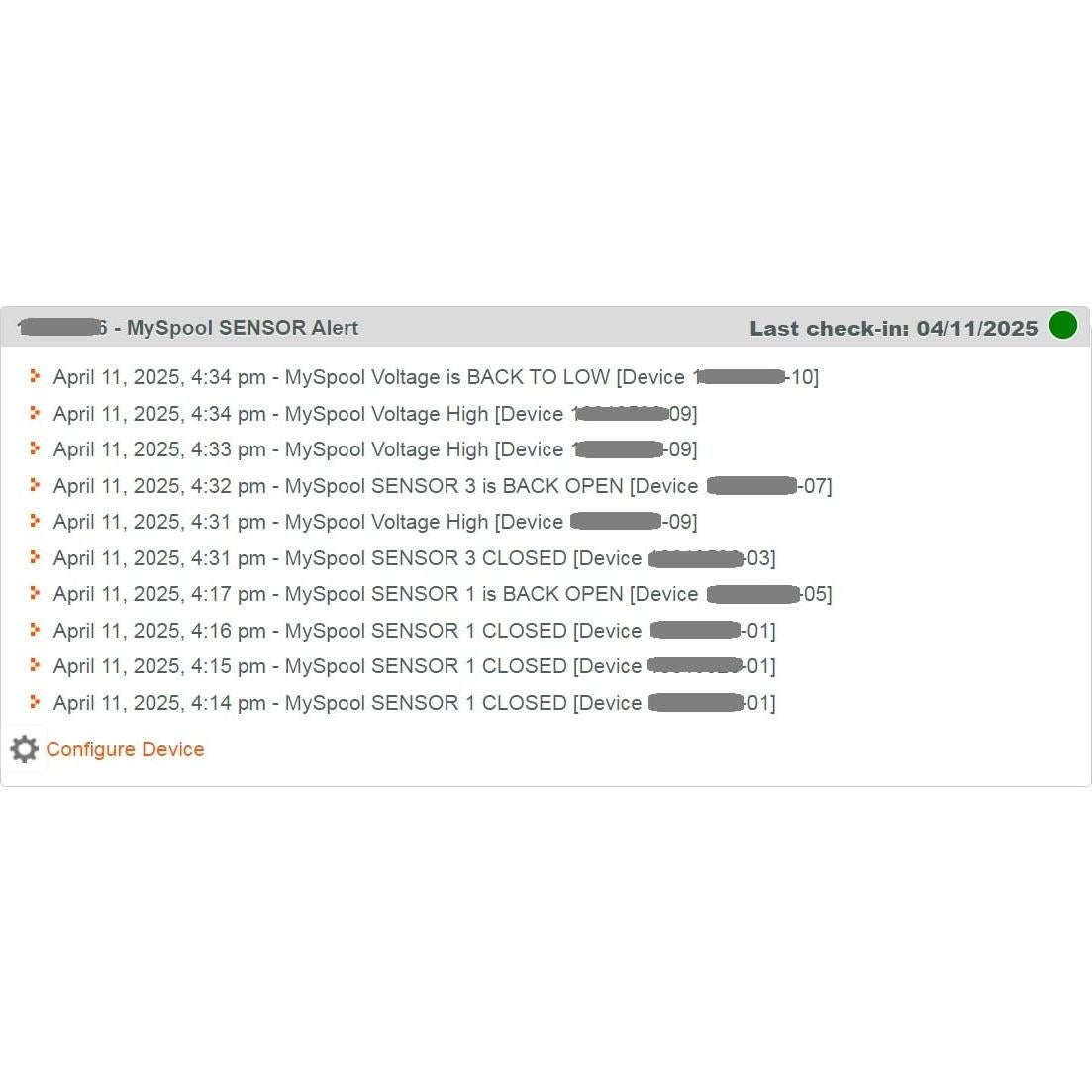 Sistema de Alerta Inteligente Myspool D05, 5 Sensores