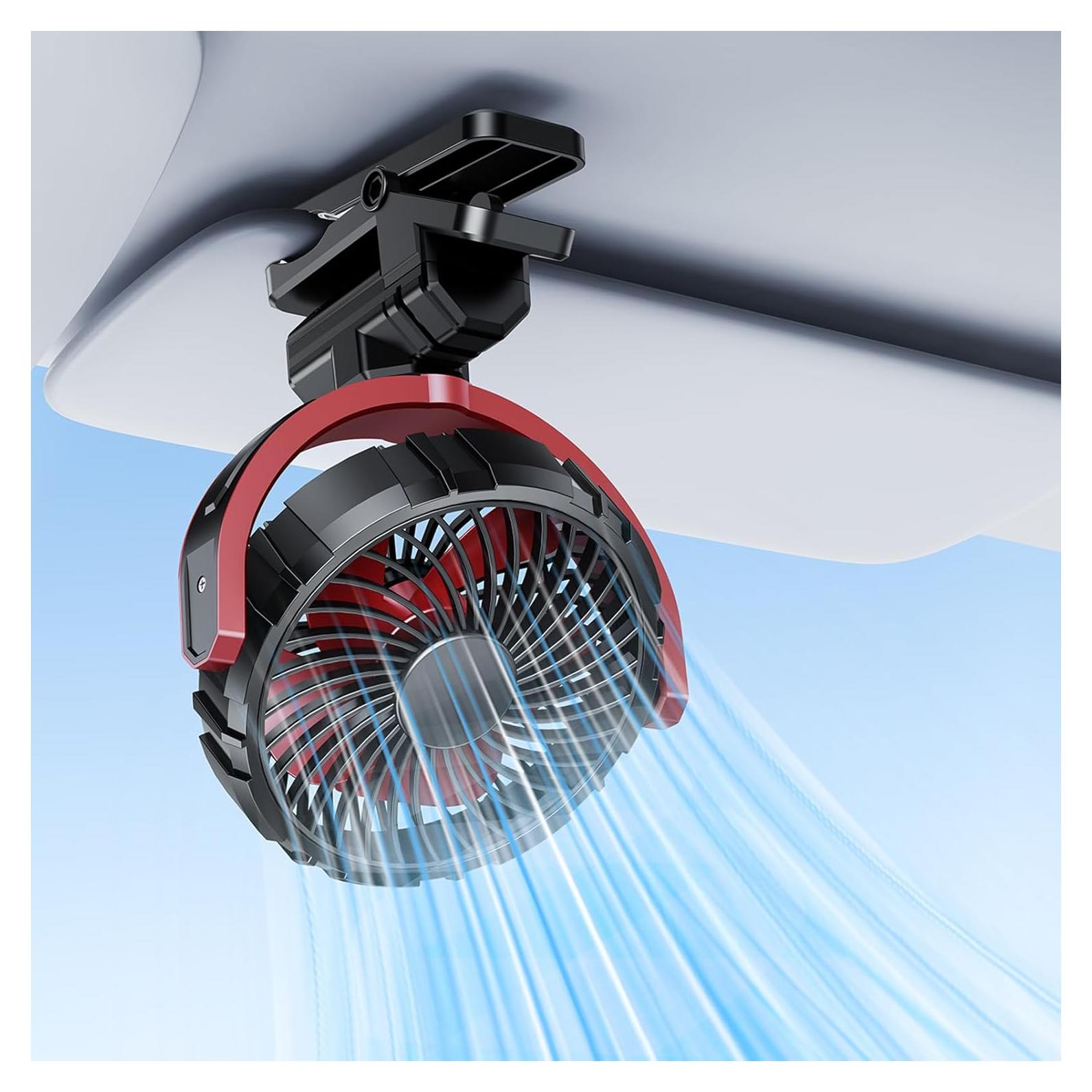 Ventilador de Coche HIYJEN 5V USB Batería 2000mAh Silencioso