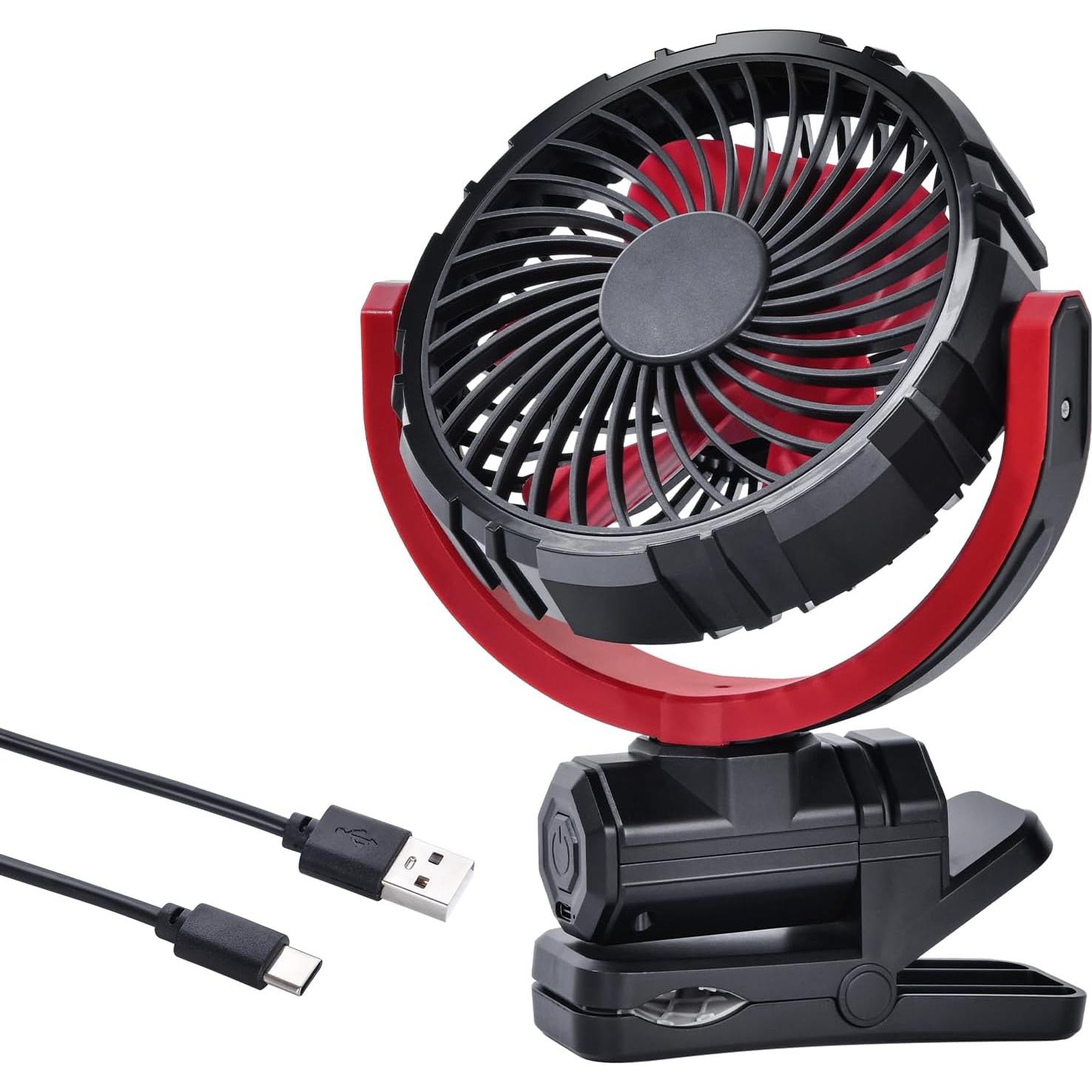 Ventilador de Coche HIYJEN 5V USB Batería 2000mAh Silencioso