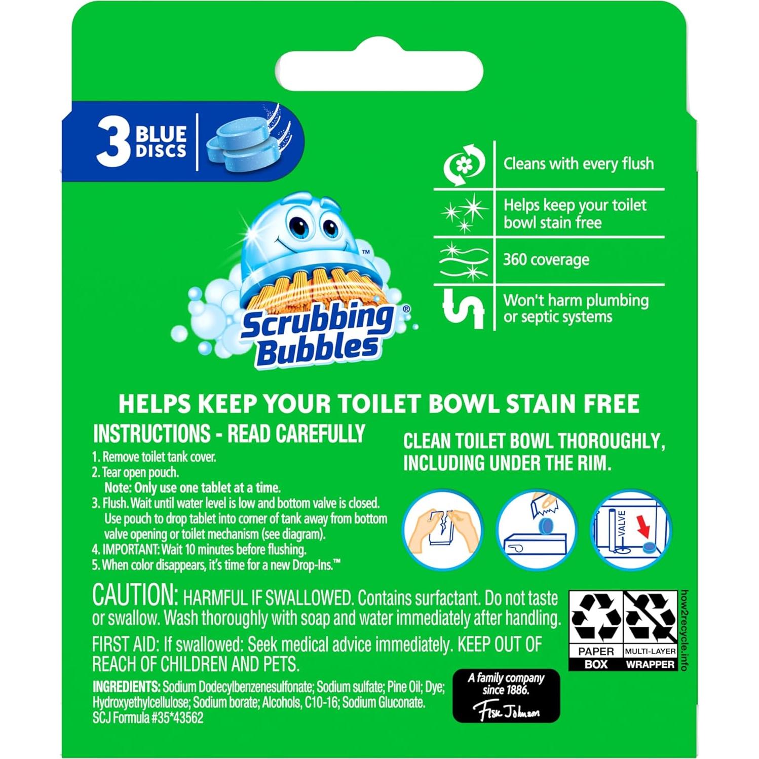 Tabletas para Inodoro Scrubbing Bubbles - 3 Conteo (Paquete de 6)