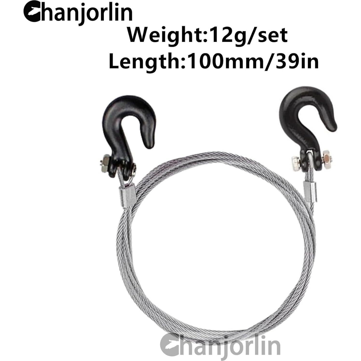 Cadena de Remolque RC 1/10 Metal Gancho Traxxas SCX10 Negro