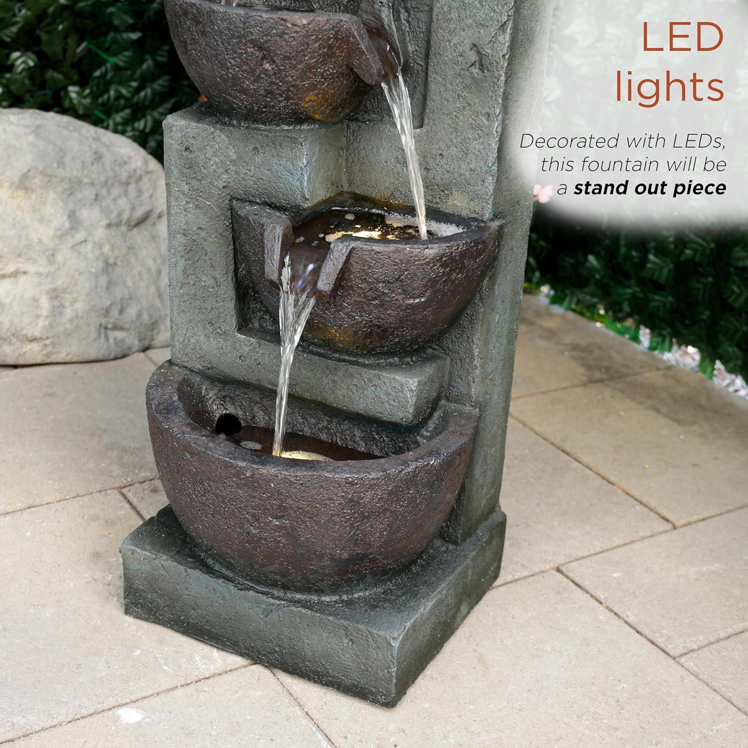 Fuente de Cascada 5 Tazones Alpine TZL390 con Luces LED 99 cm