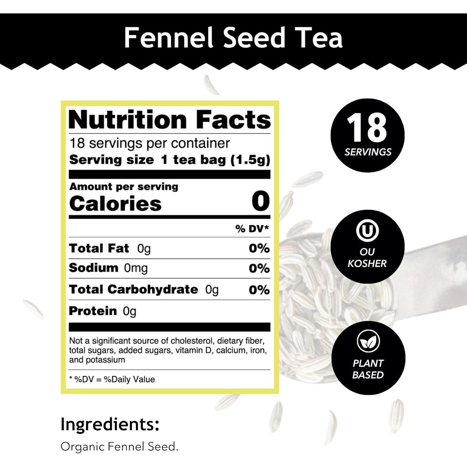 Té de Semilla de Hinojo Orgánico Buddha Teas - 18 Bolsitas