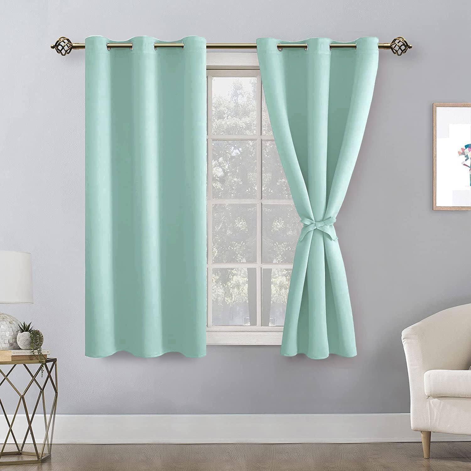 Cortinas Opacas Hiasan Aqua 96.5x114.3 cm - 2 Paneles Aislantes