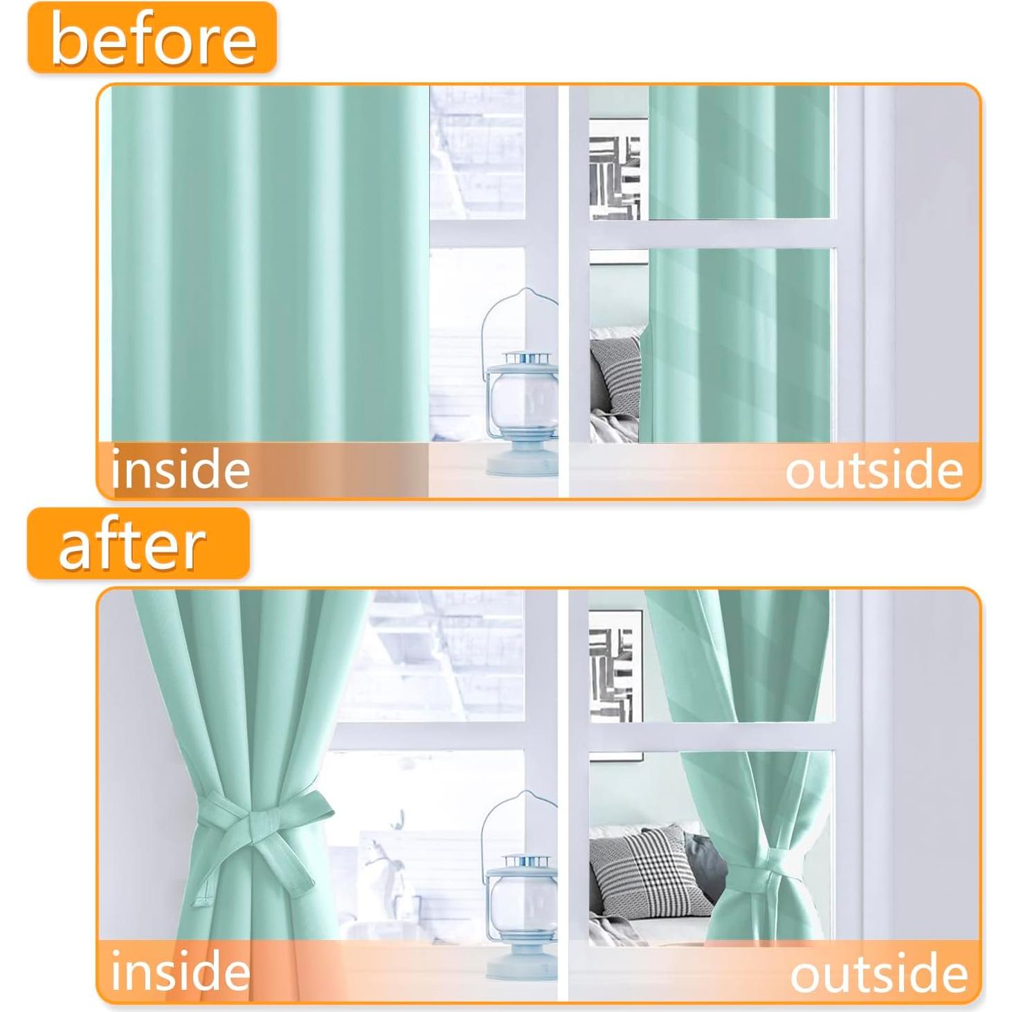 Cortinas Opacas Hiasan Aqua 96.5x114.3 cm - 2 Paneles Aislantes