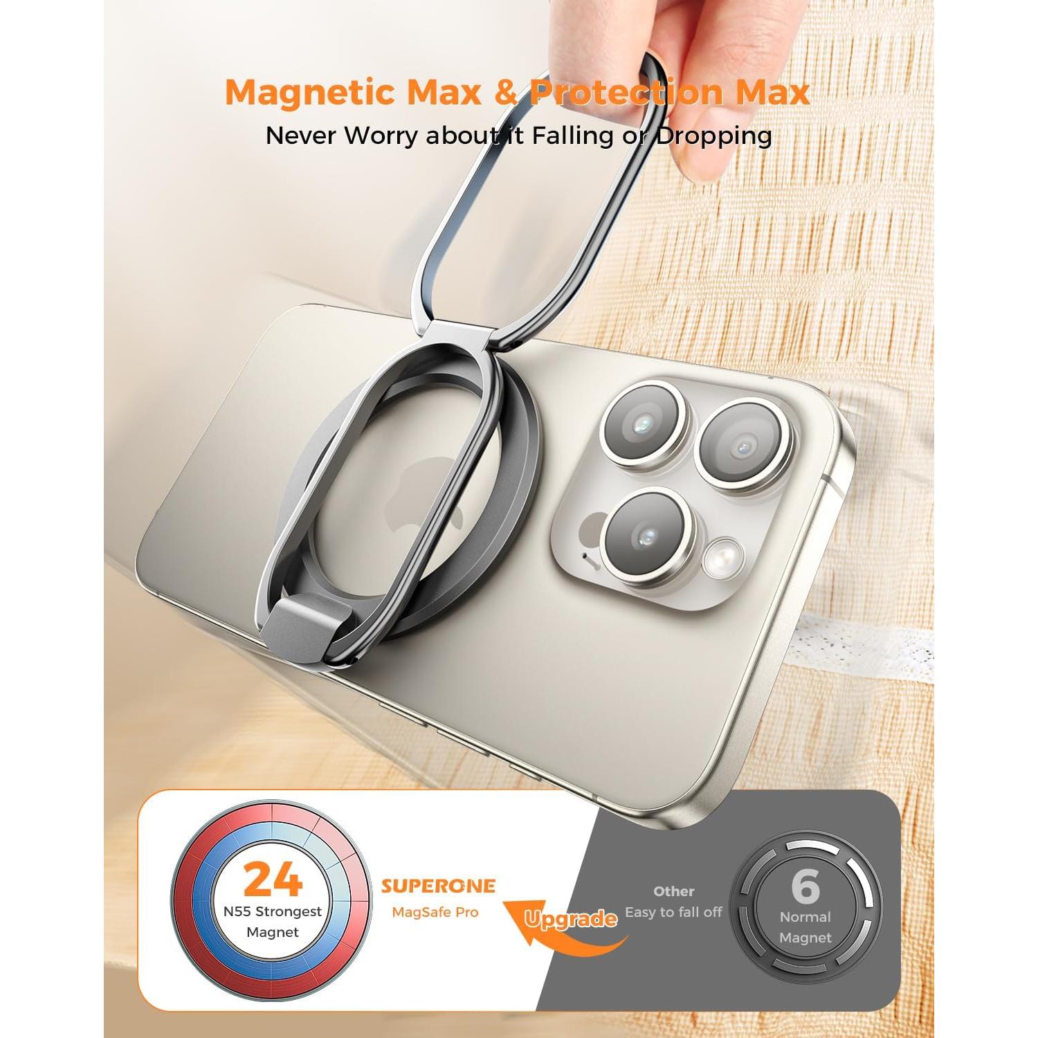 Soporte Magnético MagSafe SUPERONE para iPhone 12-16 - Negro