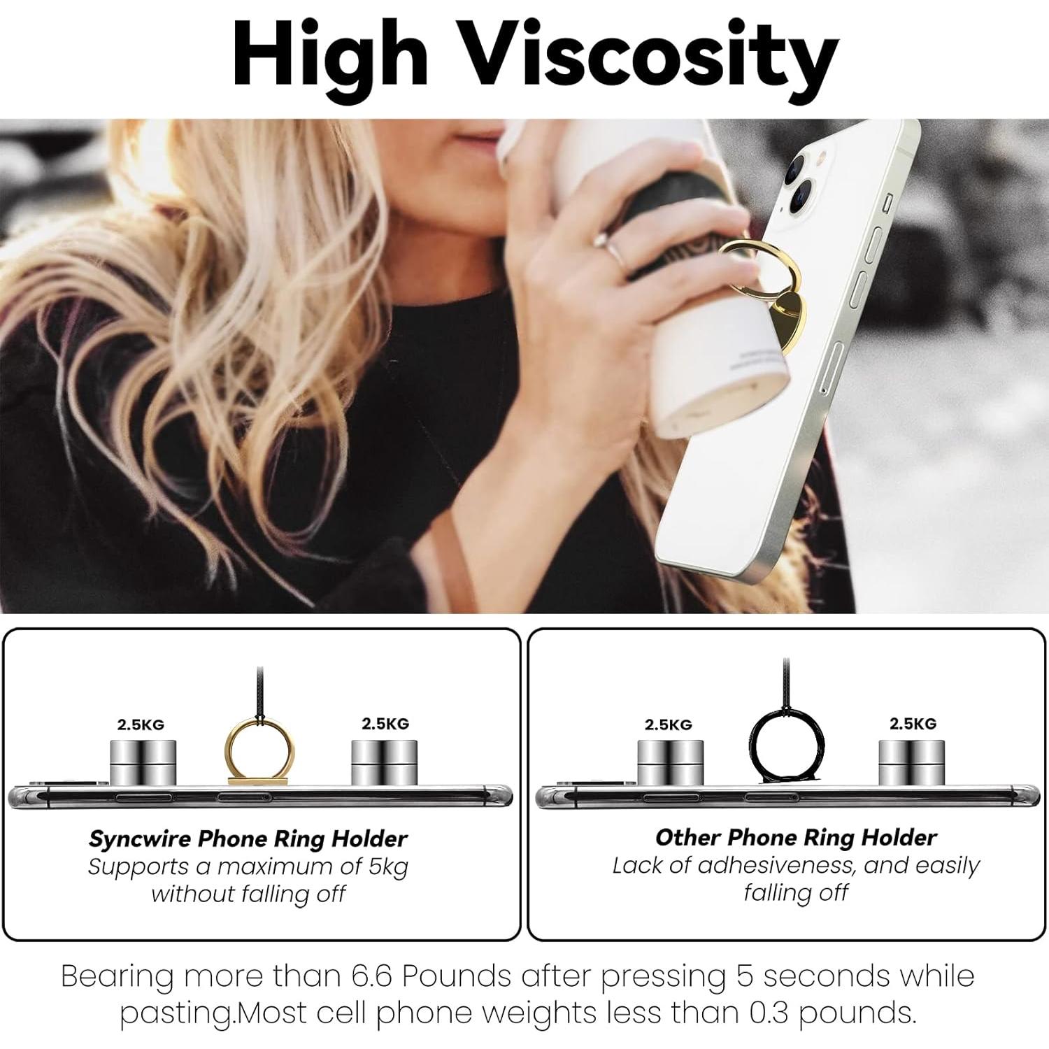 Soporte de Anillo para Teléfono OBHEI Dorado 360° Metal