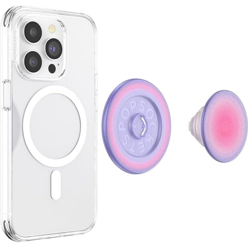 PopSockets Agarre Redondo MagSafe con Anillo Adaptador - Aura