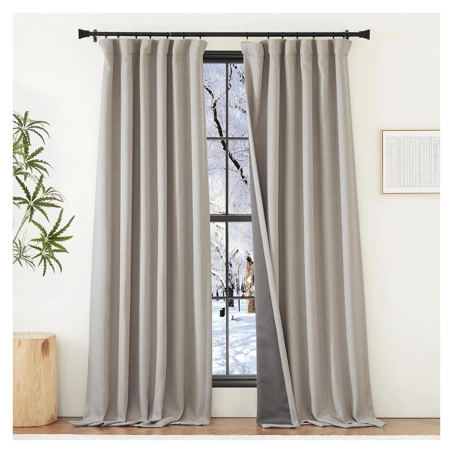 Cortinas Opacas NICETOWN Lino Sintético 50x84" 2 Paneles