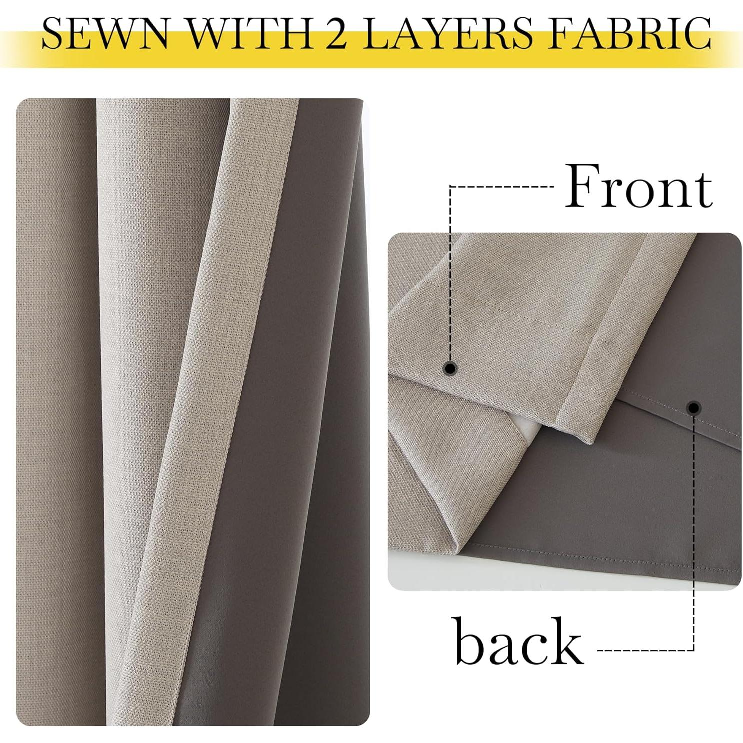 Cortinas Opacas NICETOWN Lino Sintético 50x84" 2 Paneles