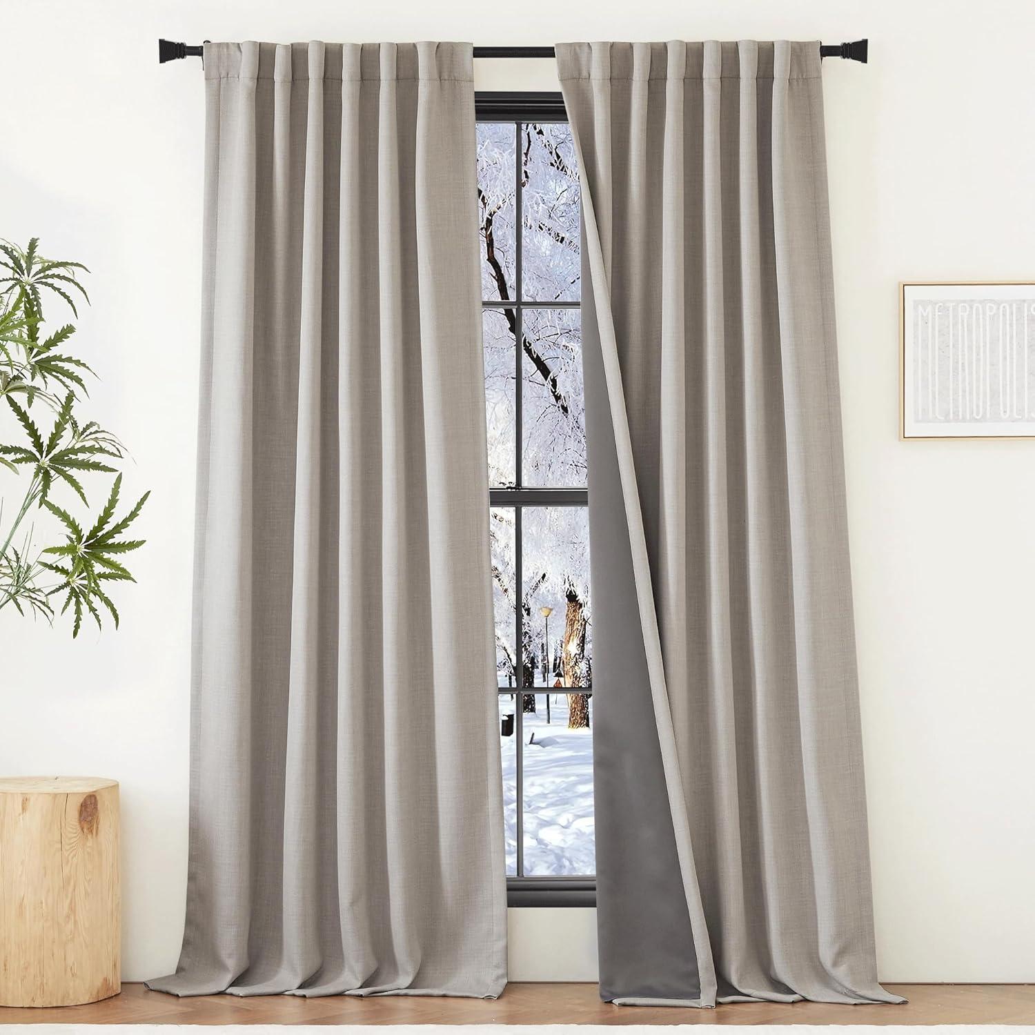 Cortinas Opacas NICETOWN Lino Sintético 50x84" 2 Paneles