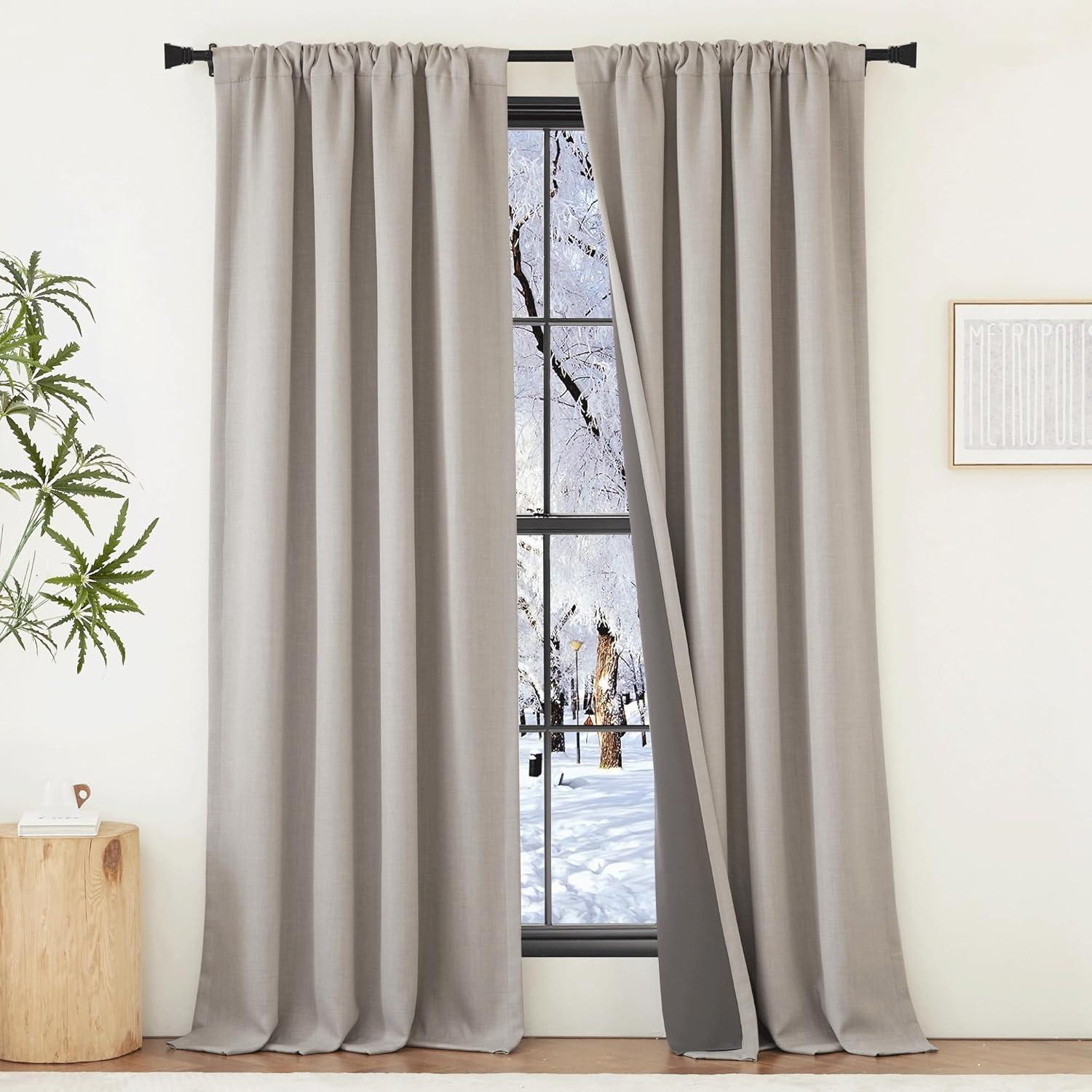 Cortinas Opacas NICETOWN Lino Sintético 50x84" 2 Paneles