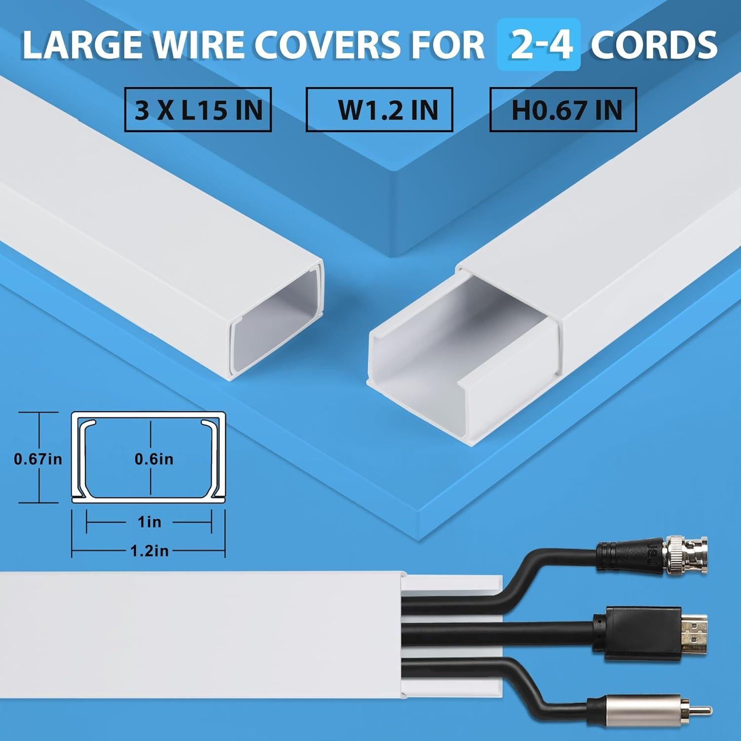 Cubierta de Cables ZhiYo 114,3 cm Blanca para 4 Cables