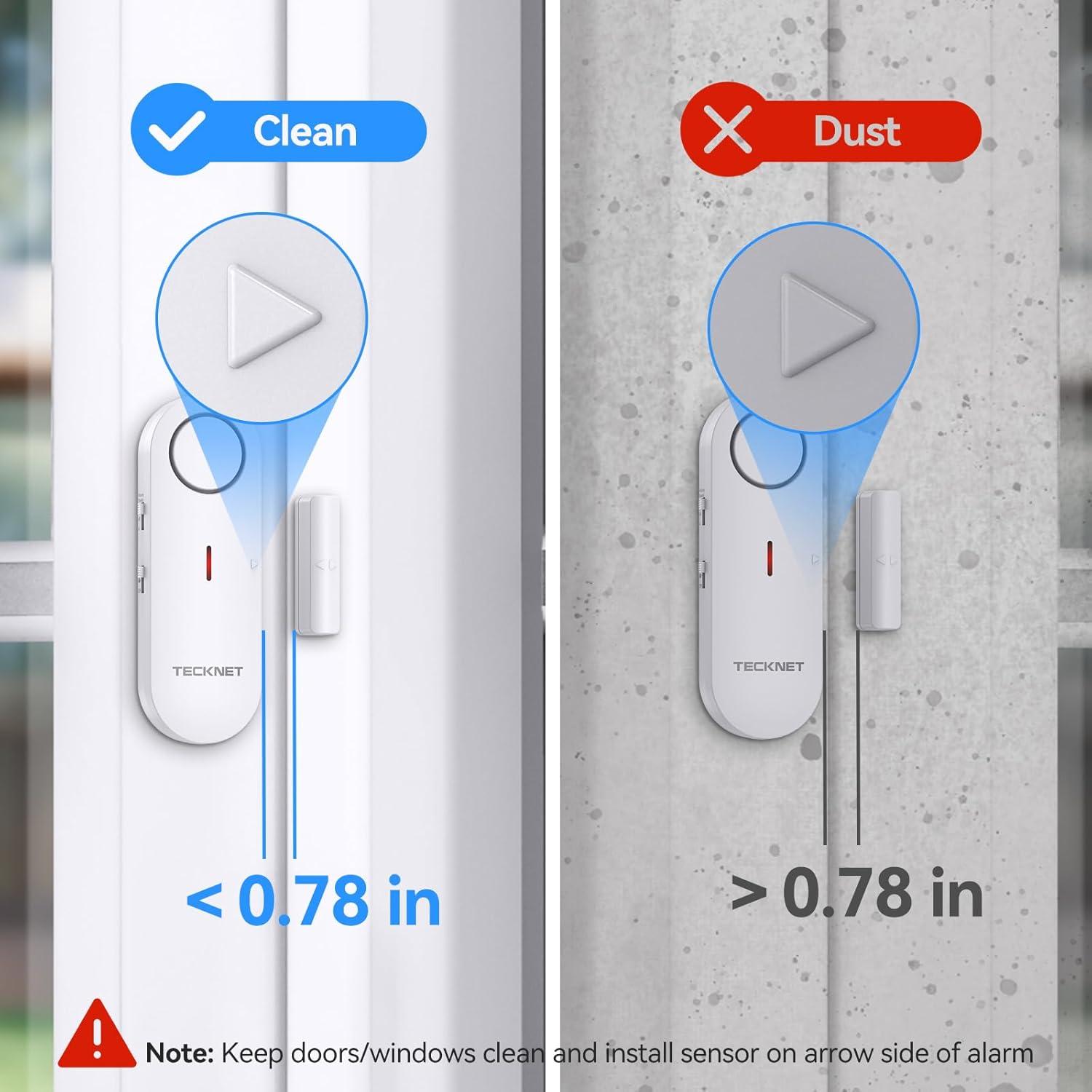 Alarmas de Puerta TECKNET 9 Paquete Seguridad Inalámbrica