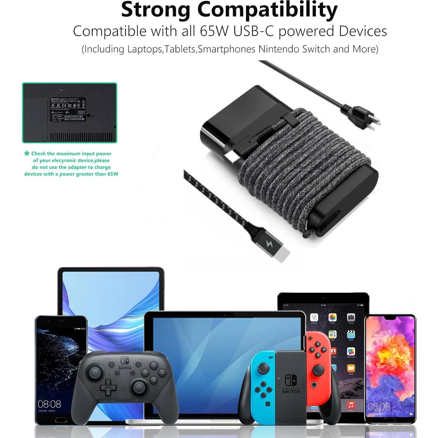 Cargador USB-C 65W HP Envy - Adaptador portátil ligero