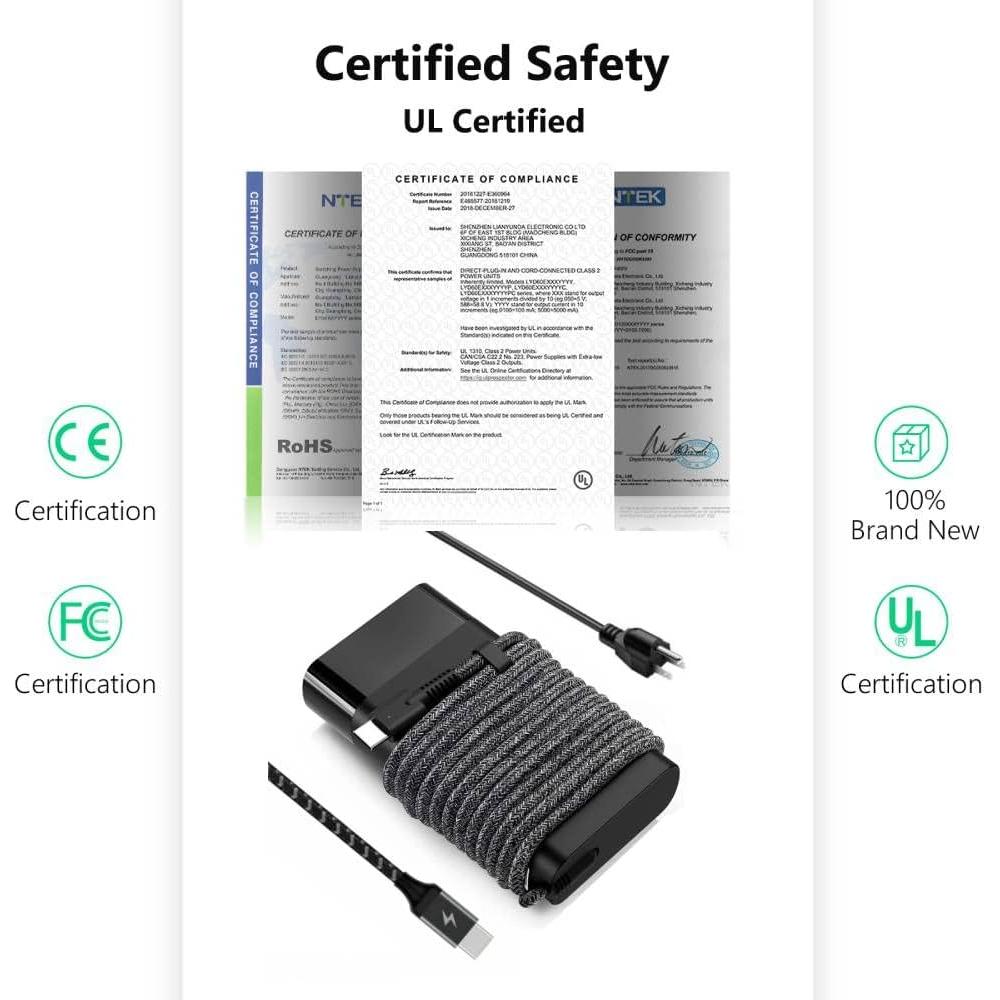 Cargador USB-C 65W HP Envy - Adaptador portátil ligero