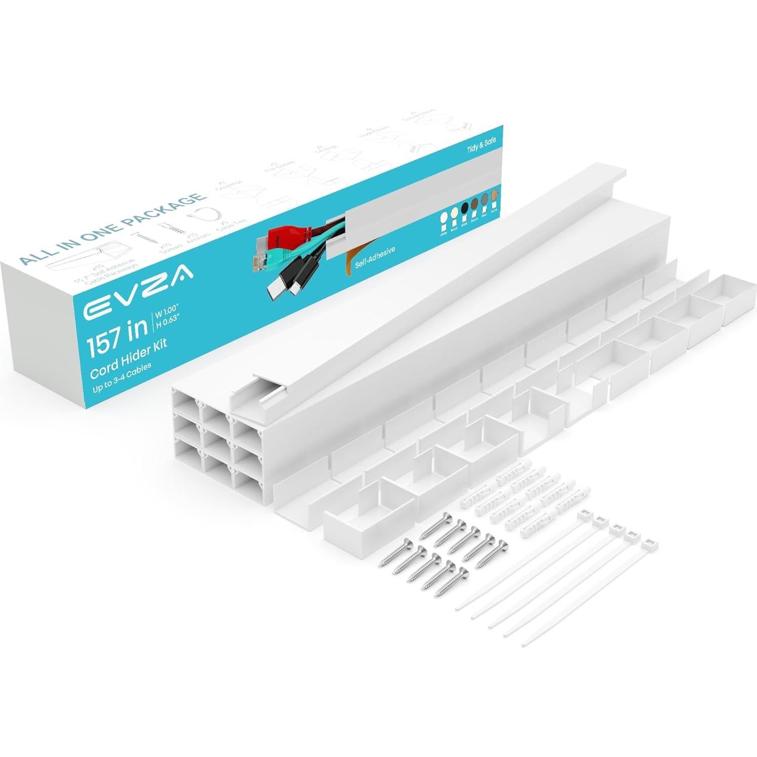 Ocultador de Cables EVZA 398,78 cm Pintable y Adhesivo