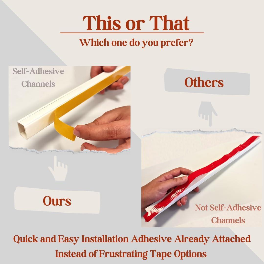 Ocultador de Cables EVZA 398,78 cm Pintable y Adhesivo