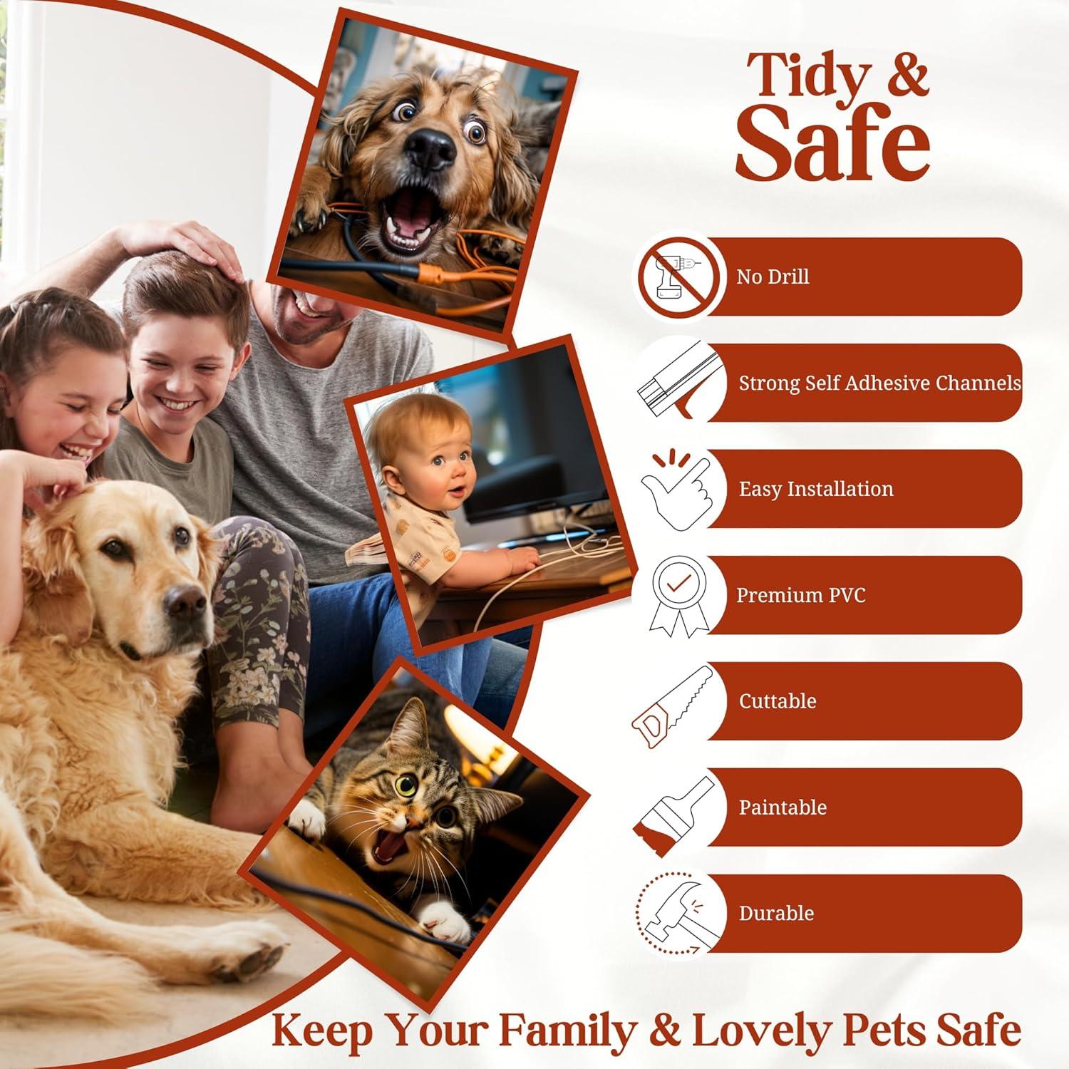 Ocultador de Cables EVZA 398,78 cm Pintable y Adhesivo