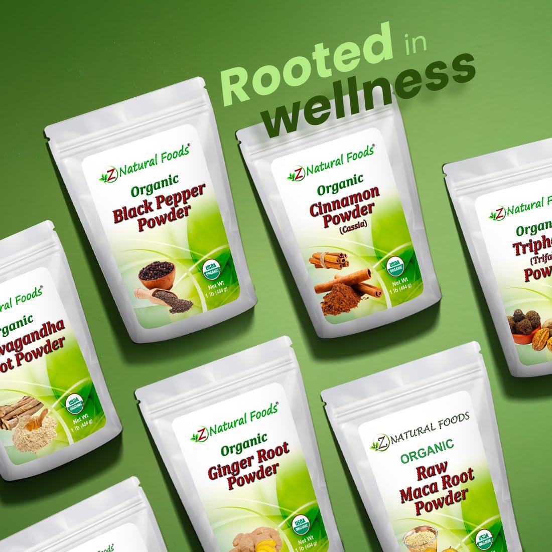 Z Natural Foods Organic Ginger Root Powder - Great for Tea, Juice, Smoothie, Cooking or Baking Recipes - Ground Superfood Spice Supplement - Raw, Non GMO, Gluten Free, Vegan, Kosher - 1 lb